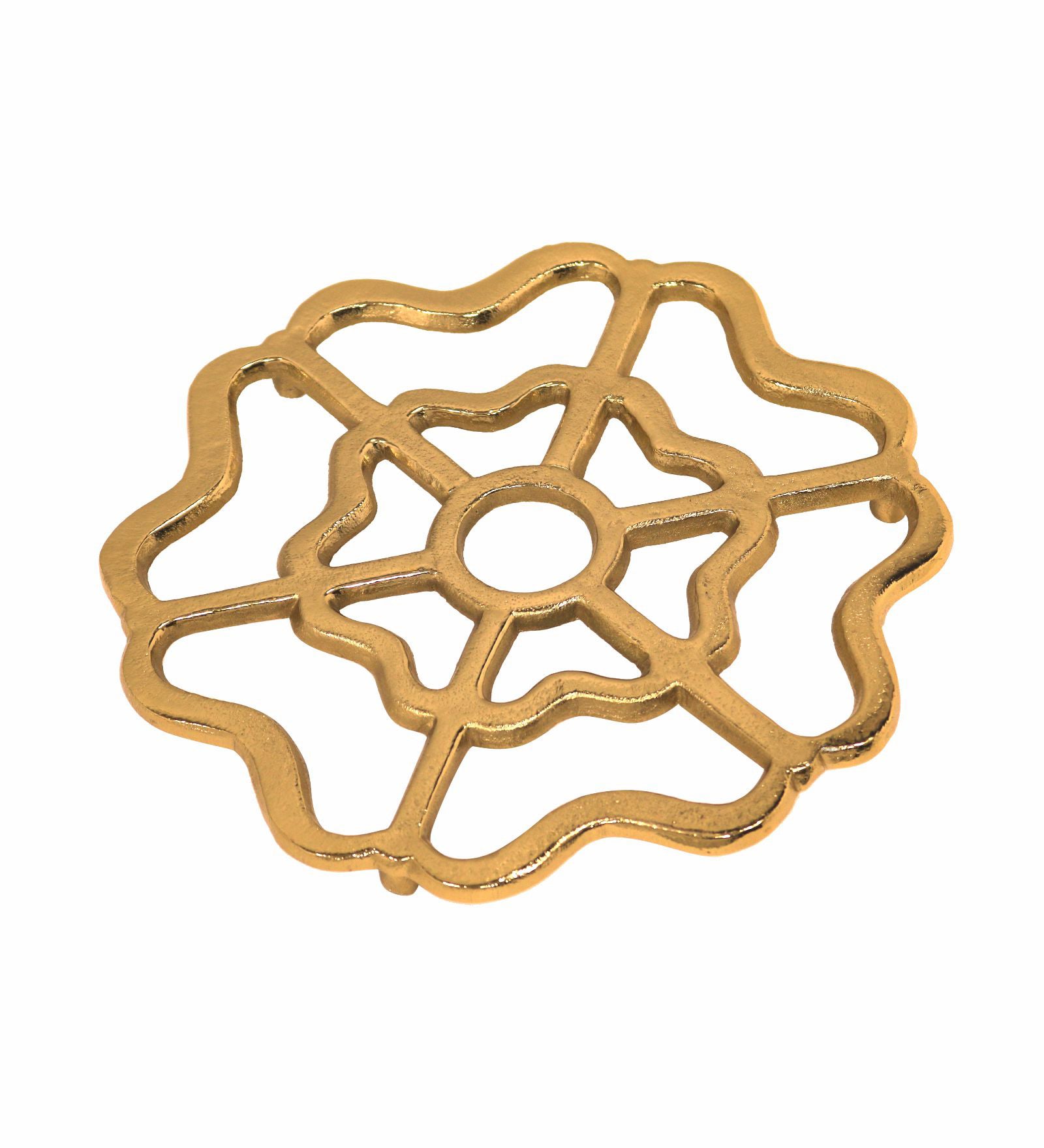 Metal Floral Trivet - Gold