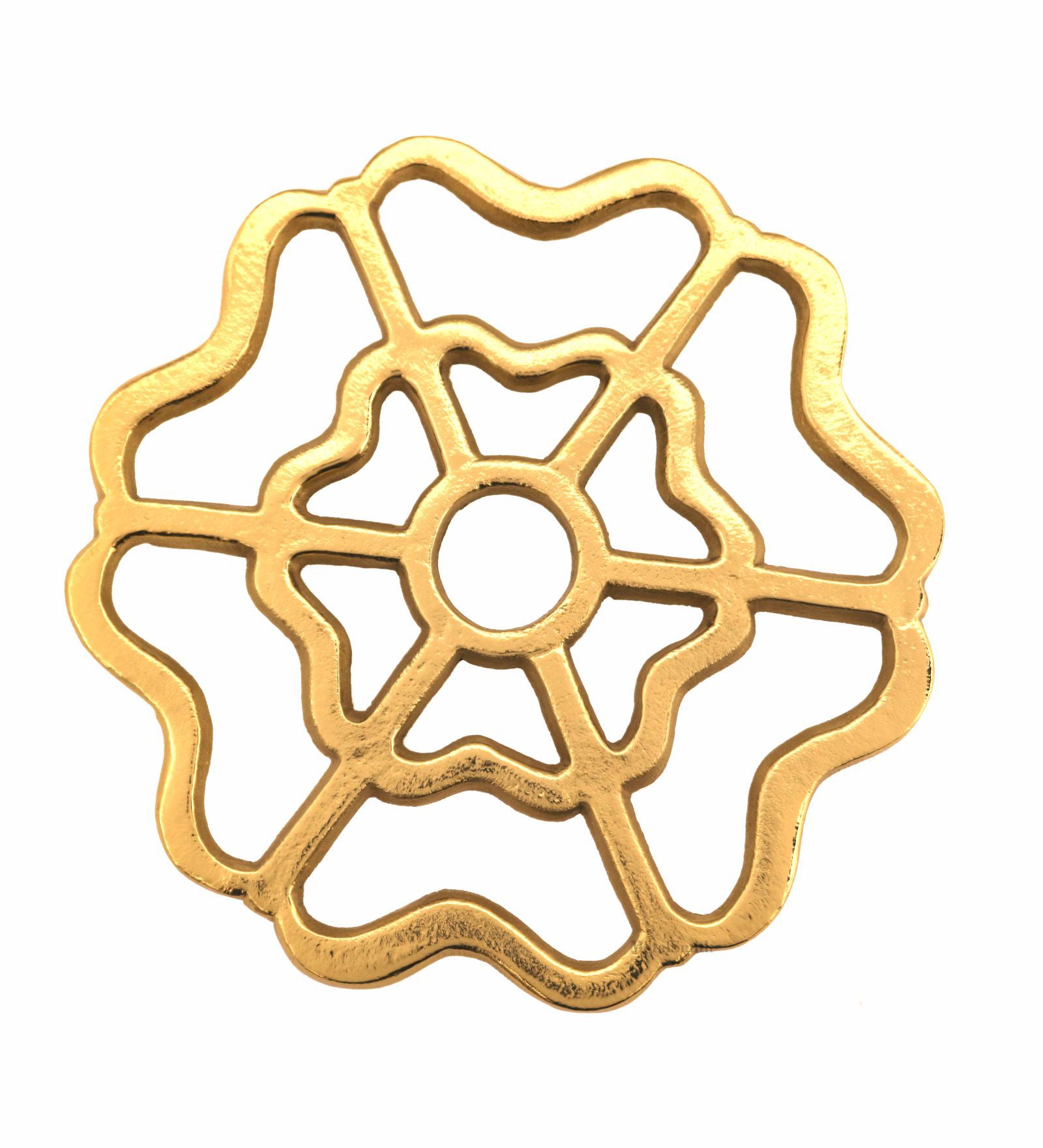 Metal Floral Trivet - Gold