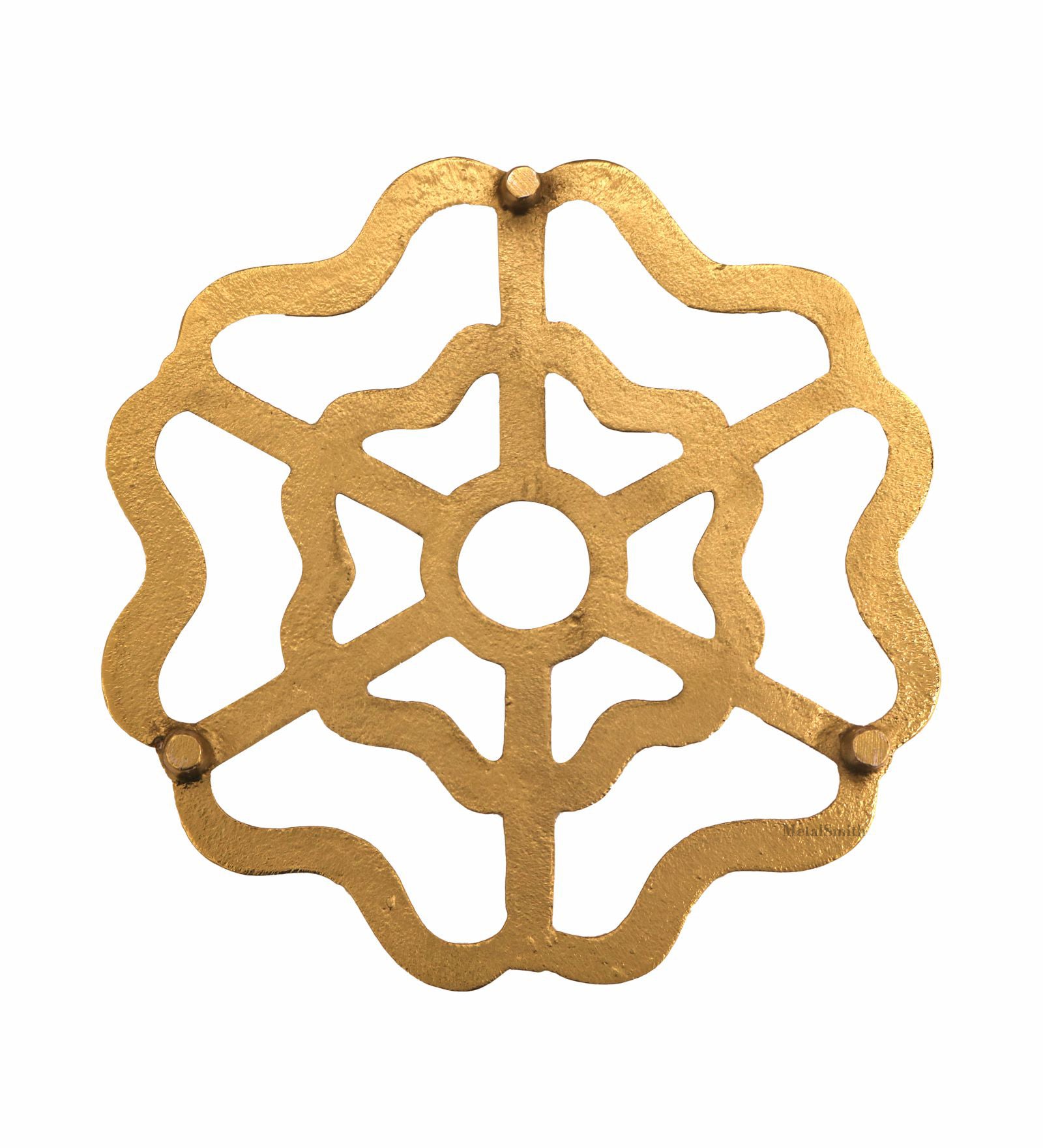 Metal Floral Trivet - Gold