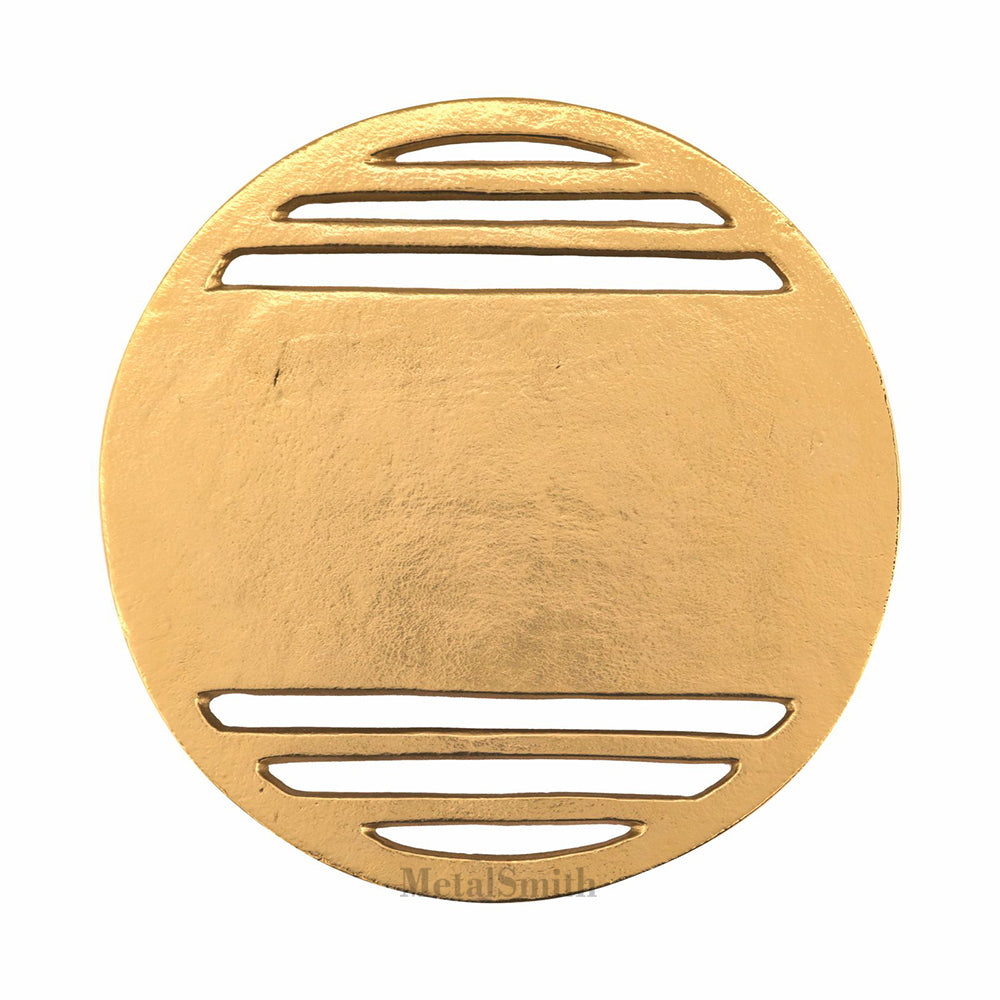 Metal Round Non-Slip Dining Place Gold Finish Trivet For Kitchen ( Pack of 1 )