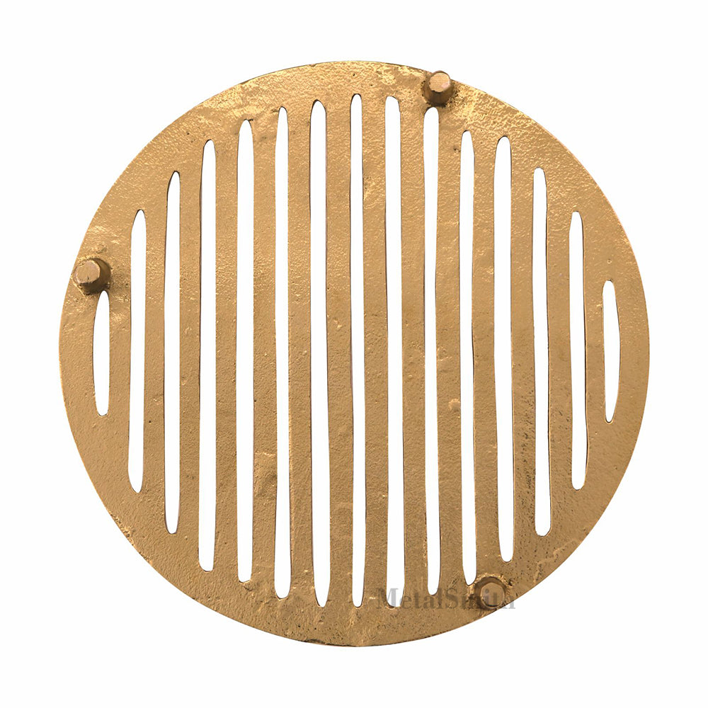 Metal Round Non-Slip Dining Place Gold Finish Trivet For Kitchen ( Pack of 1 )