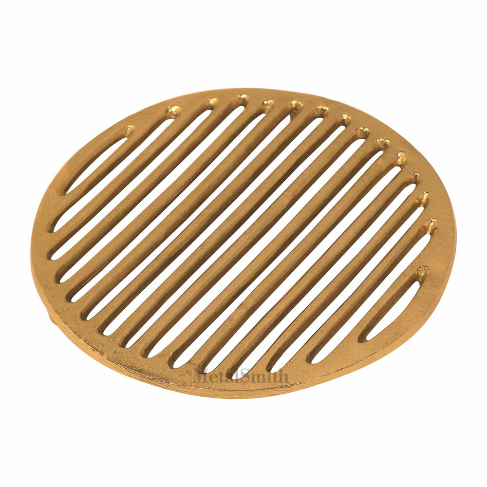 Metal Round Non-Slip Dining Place Gold Finish Trivet For Kitchen ( Pack of 1 )