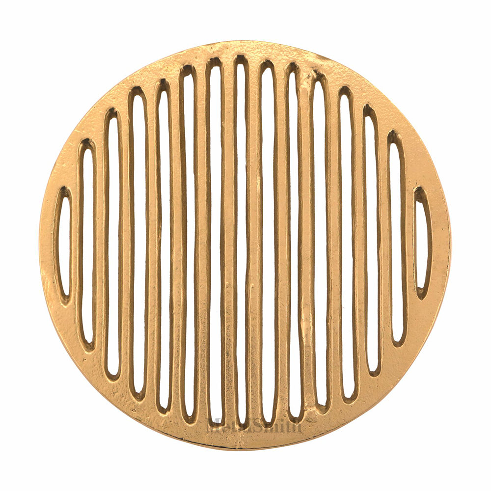 Metal Round Non-Slip Dining Place Gold Finish Trivet For Kitchen ( Pack of 1 )