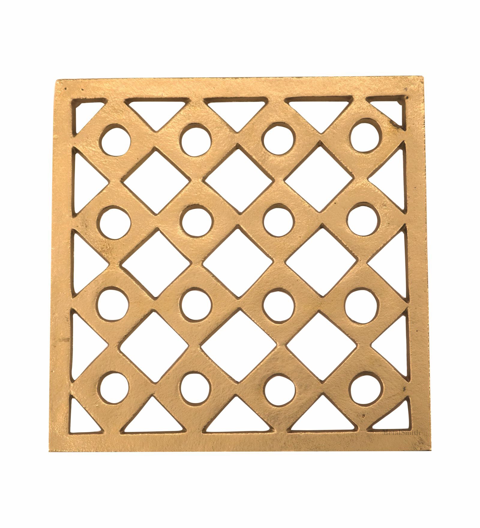 Metal Square Shaped Trivet - Gold