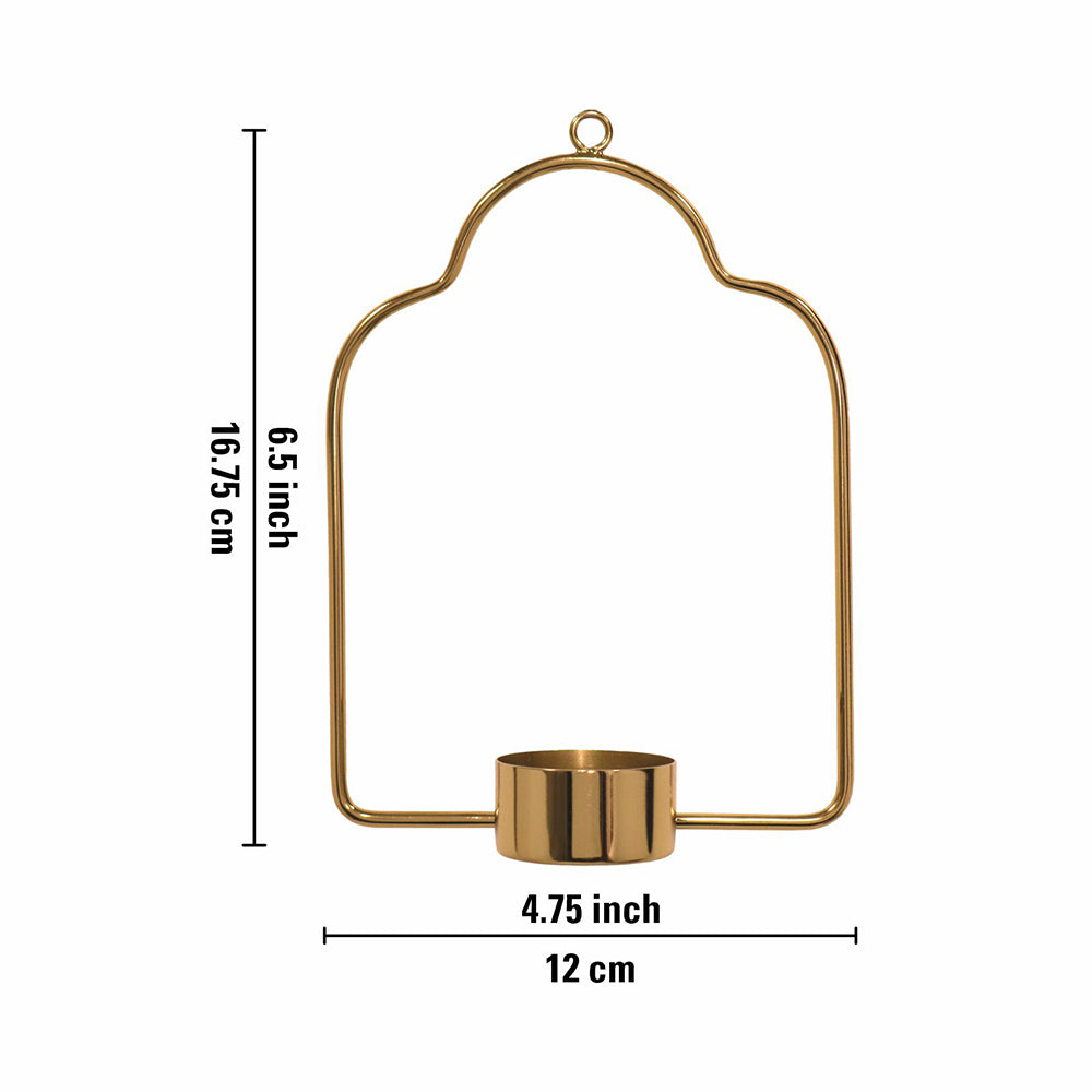 Metalsmith Tea Light Holder Iron Decorative Tealight Holder (Gold, Pack of 1)
