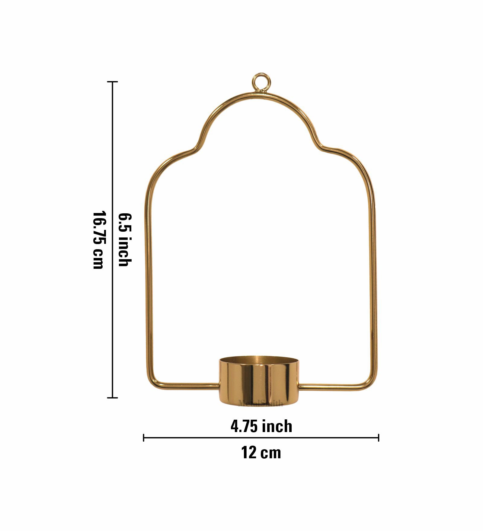 Metal Hanging Tealight Holder - Gold
