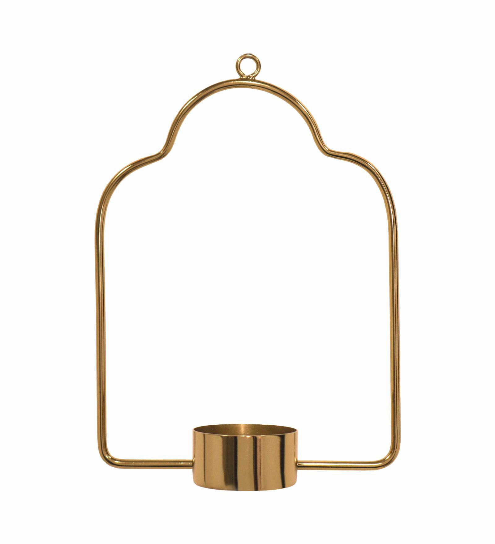 Metal Hanging Tealight Holder - Gold