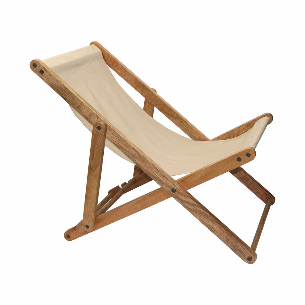 The Better Home Recliner Chair for Home Recline |Folding Chair/Camping Chair/Foldable Chair/Garden Chair |Outdoor Chair/Outdoor Furniture / Wooden & Fabric Material (Natural)