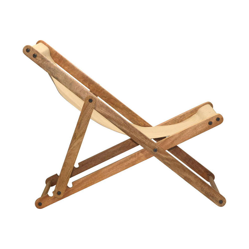 The Better Home Recliner Chair for Home Recline |Folding Chair/Camping Chair/Foldable Chair/Garden Chair |Outdoor Chair/Outdoor Furniture / Wooden & Fabric Material (Natural)