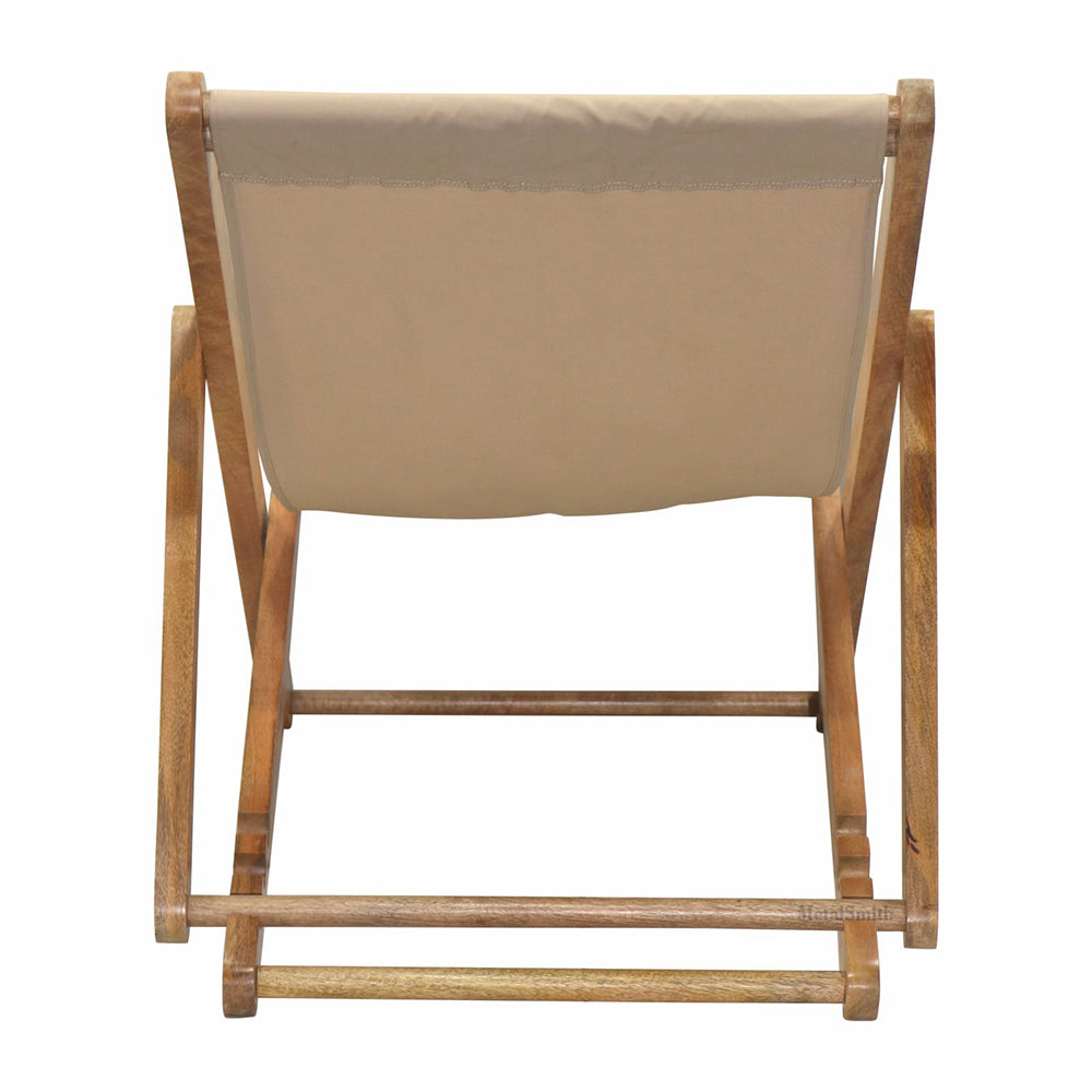 The Better Home Recliner Chair for Home Recline |Folding Chair/Camping Chair/Foldable Chair/Garden Chair |Outdoor Chair/Outdoor Furniture / Wooden & Fabric Material (Natural)