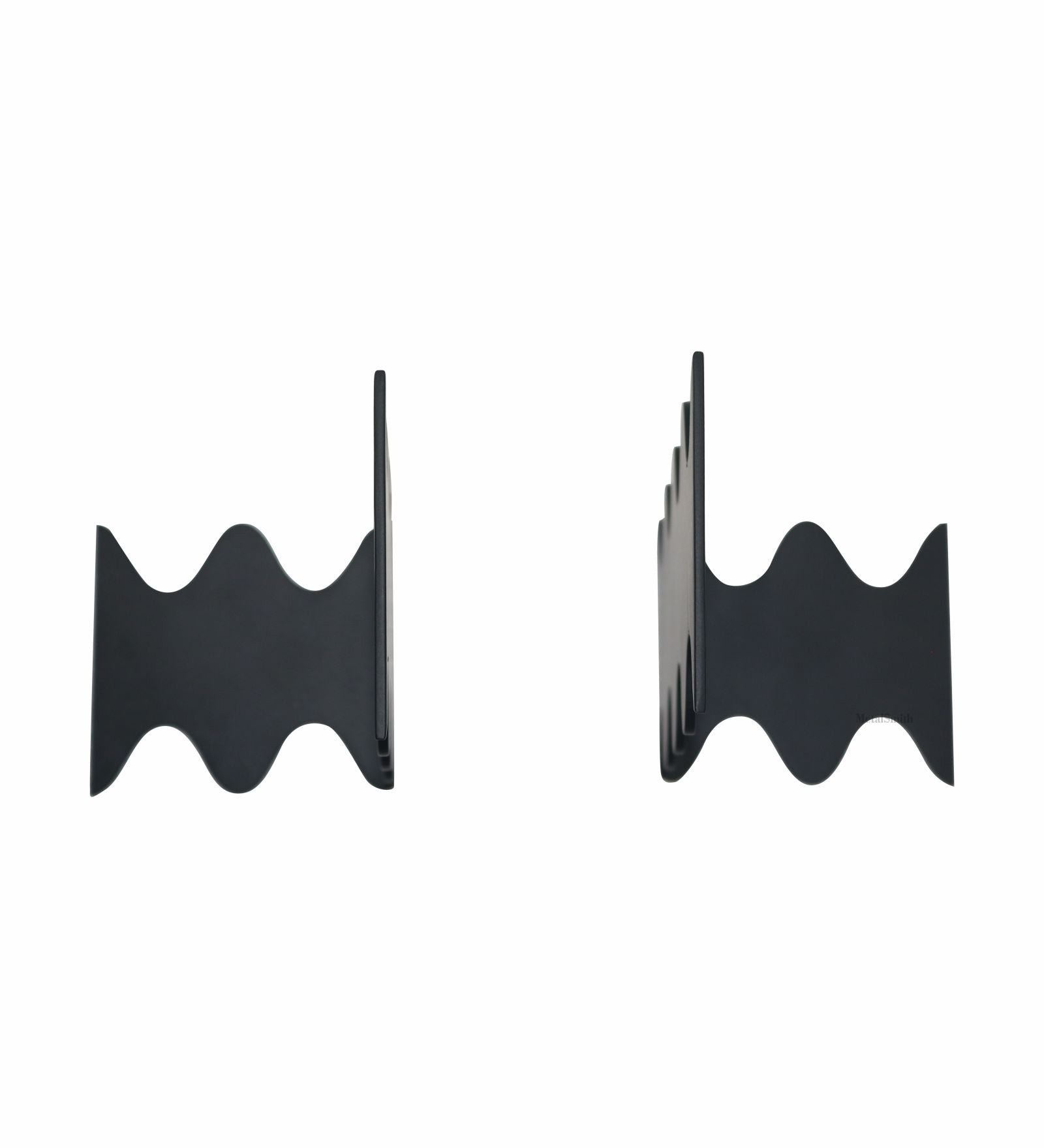 Wavy Metal Bookend - Black