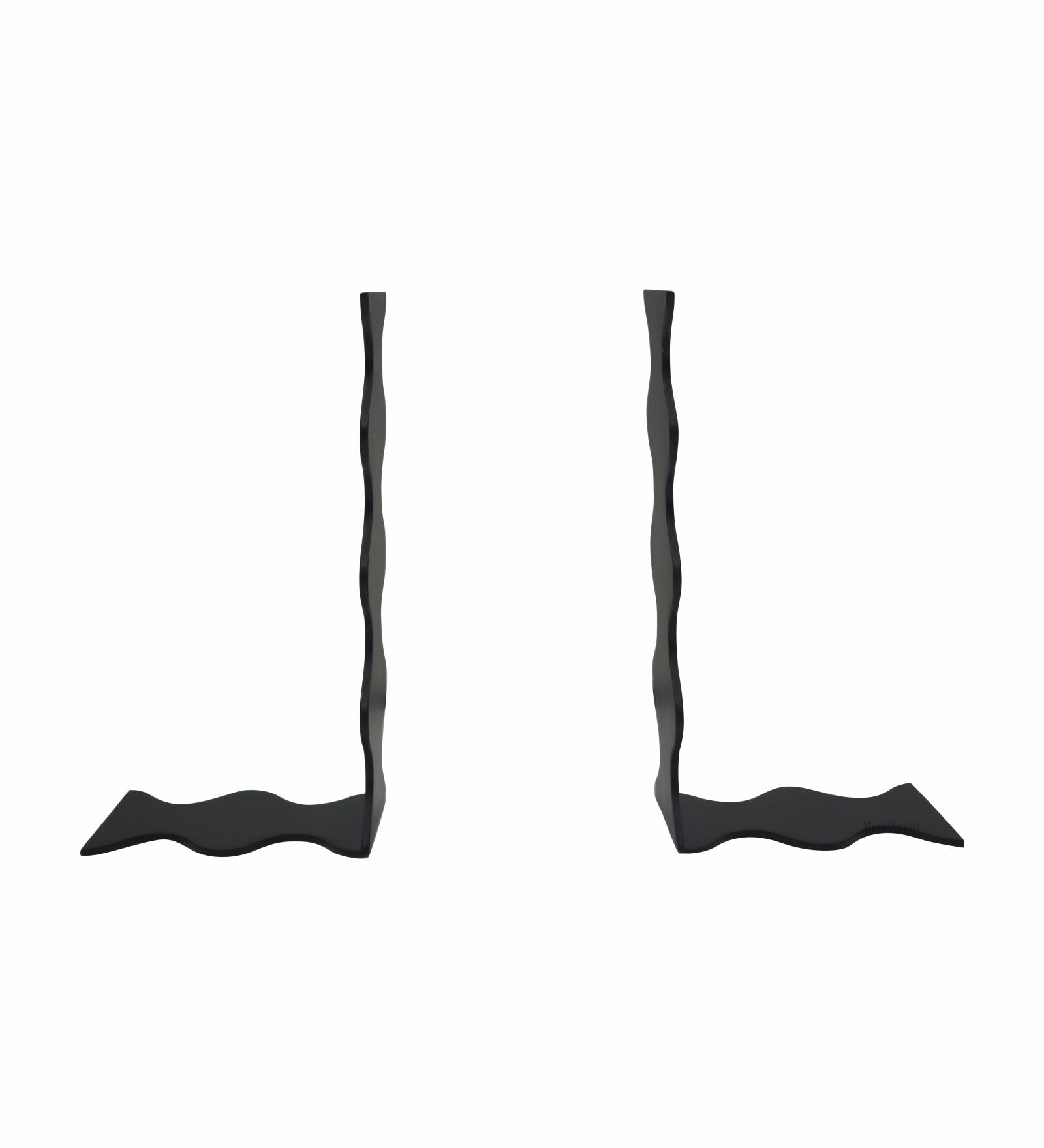 Wavy Metal Bookend - Black