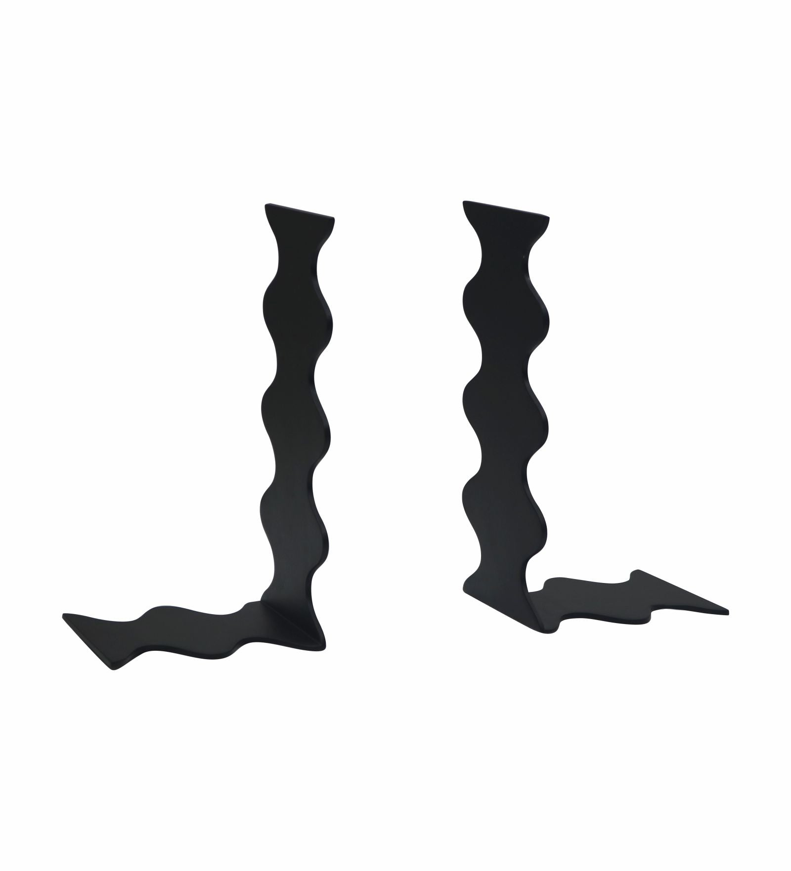Wavy Metal Bookend - Black
