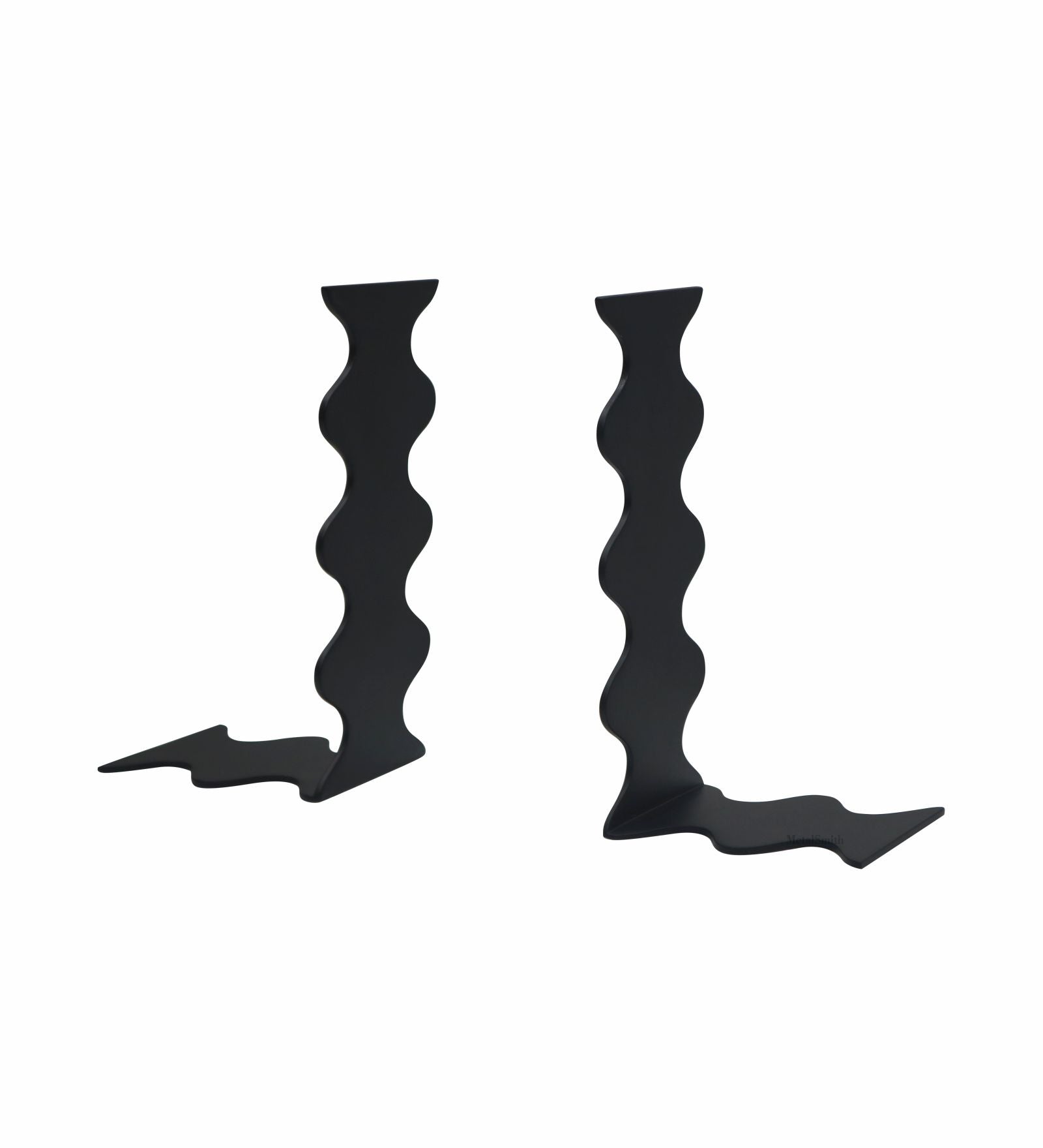 Wavy Metal Bookend - Black