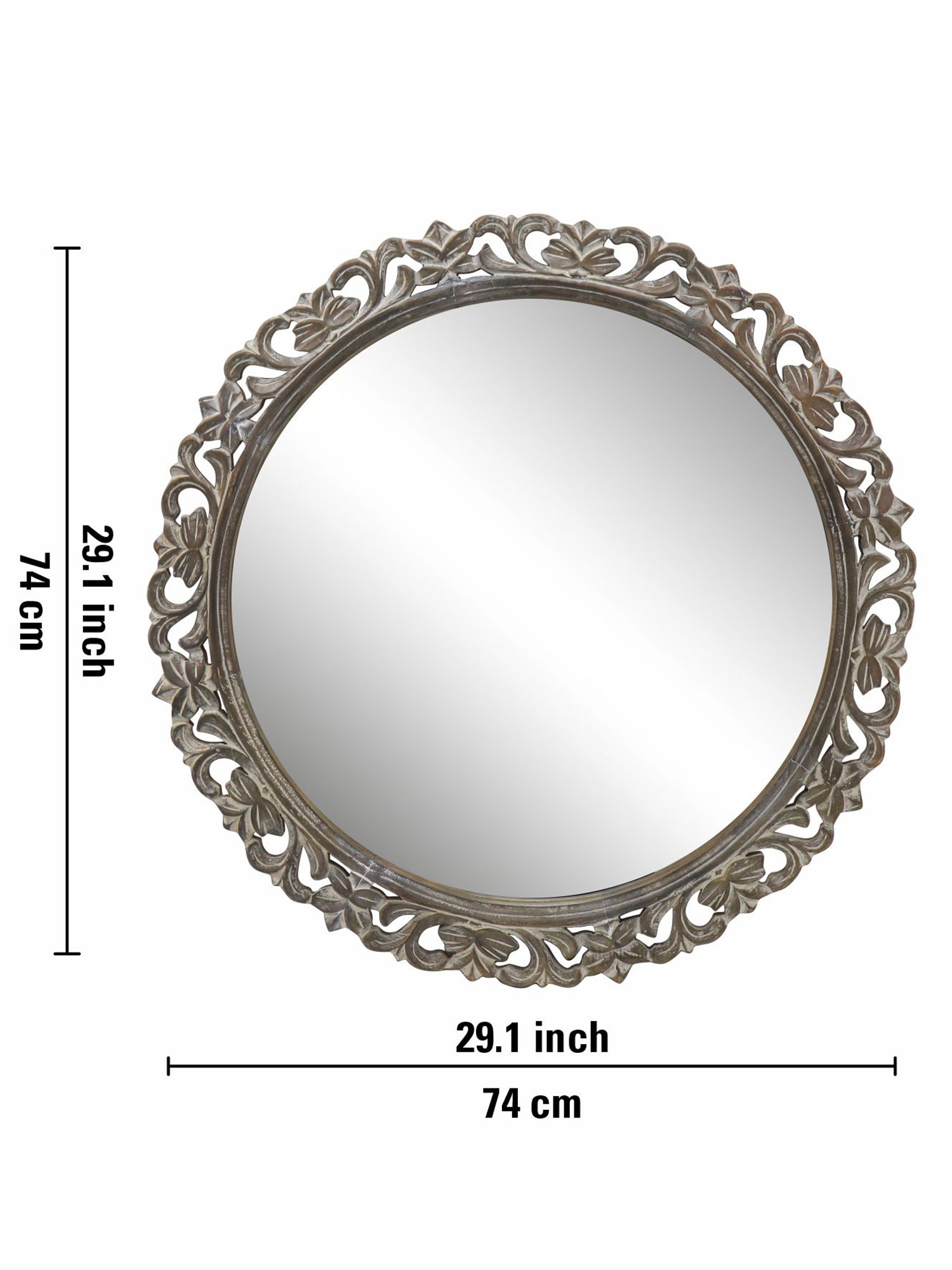 Decorative Hanging Mirror With Wooden Frame For Bathroom Wall Décor And Living Room