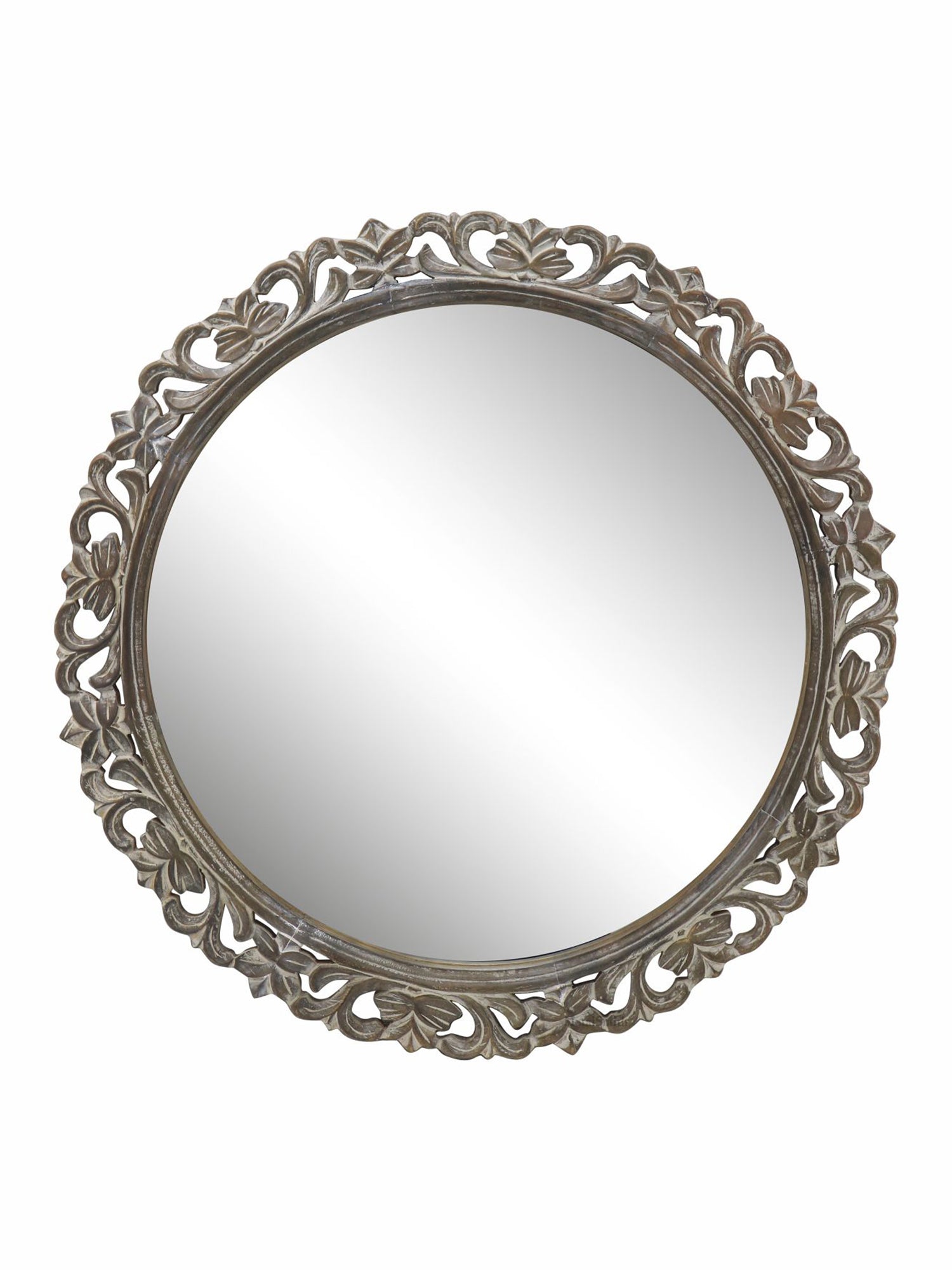 Decorative Hanging Mirror With Wooden Frame For Bathroom Wall Décor And Living Room