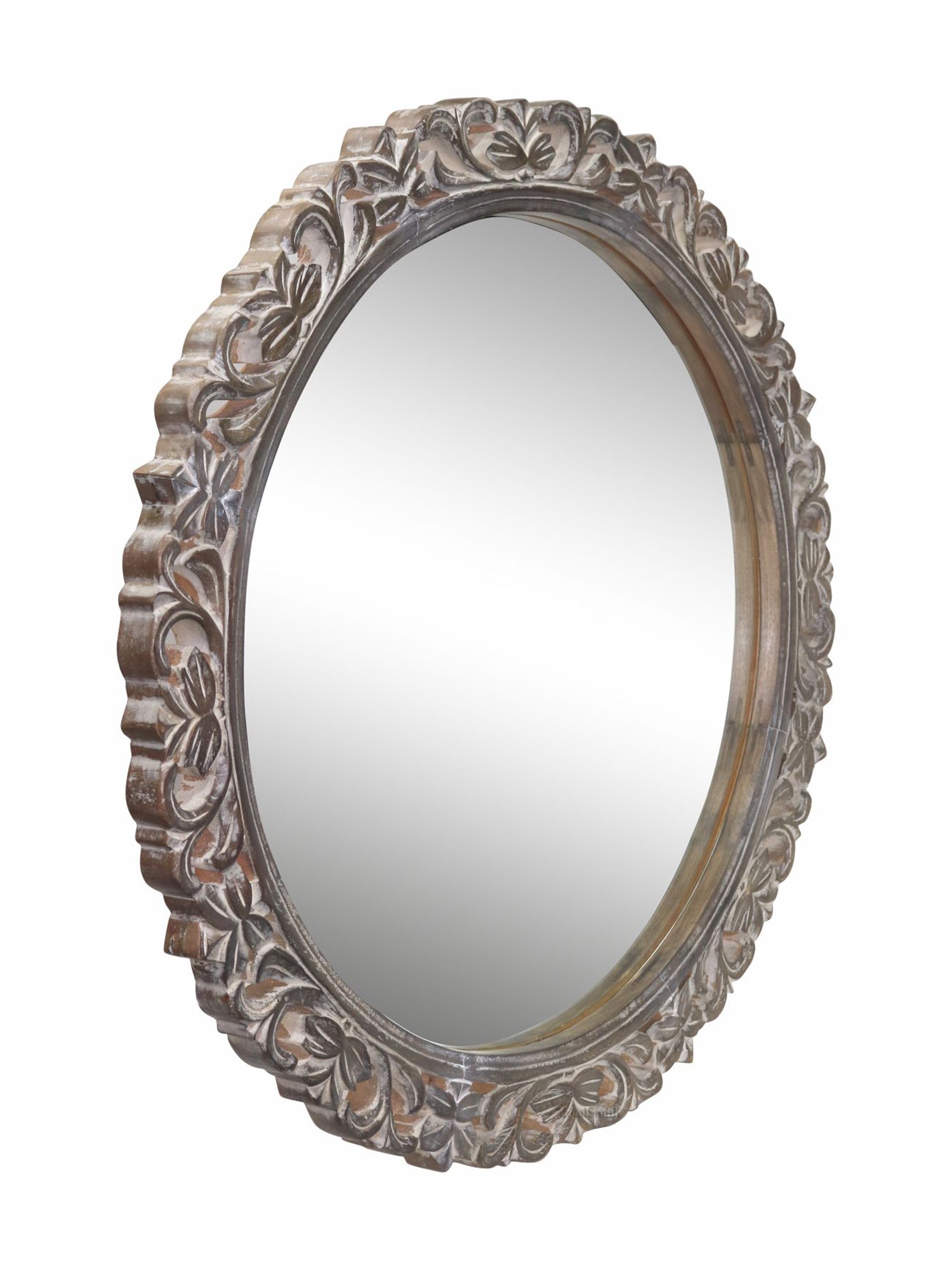 Decorative Hanging Mirror With Wooden Frame For Bathroom Wall Décor And Living Room