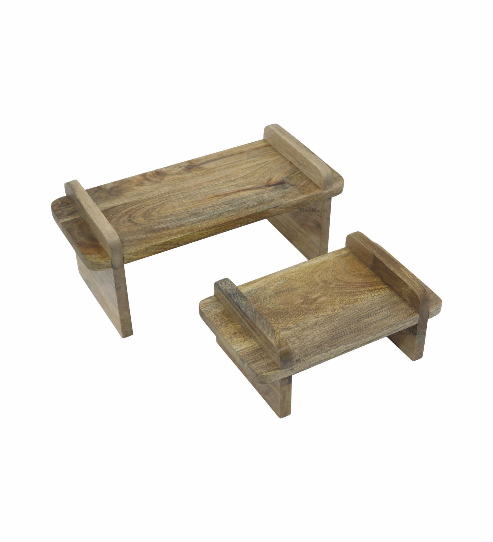 Wooden Storage Rack, Set Of 2 - Natural