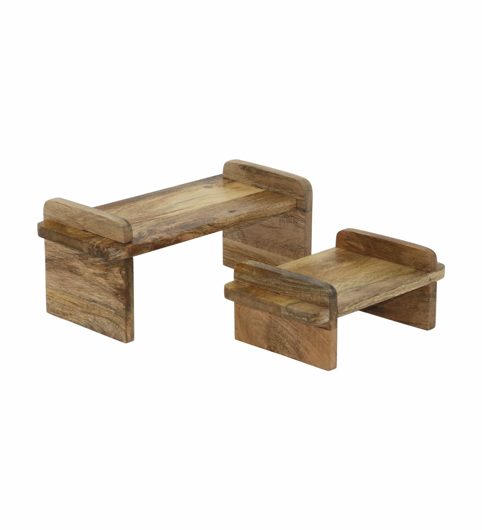 Wooden Storage Rack, Set Of 2 - Natural