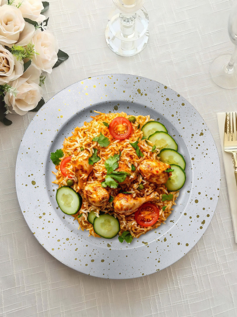 Metalsmith Round Decorative Serving Plate For Formal Occasions, Parties And Wedding Charger Plate (Pack of 4)