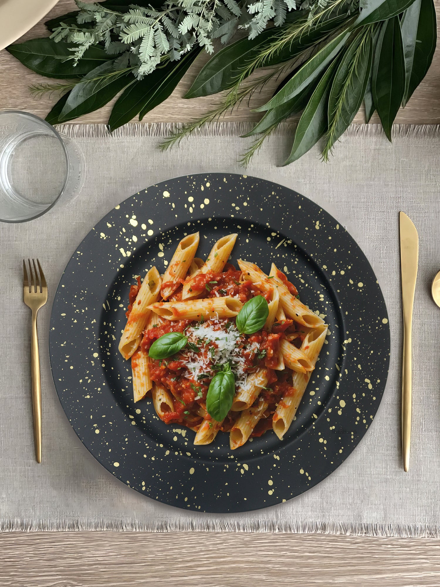 Metalsmith Round Decorative Serving Plate For Formal Occasions, Parties And Wedding Charger Plate (Pack of 4)