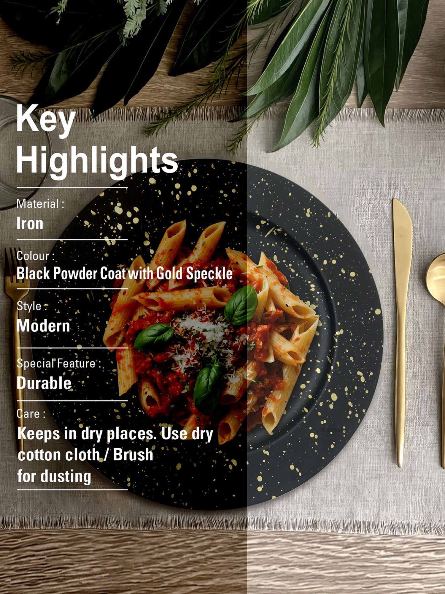 Metalsmith Round Decorative Serving Plate For Formal Occasions, Parties And Wedding Charger Plate (Pack of 4)