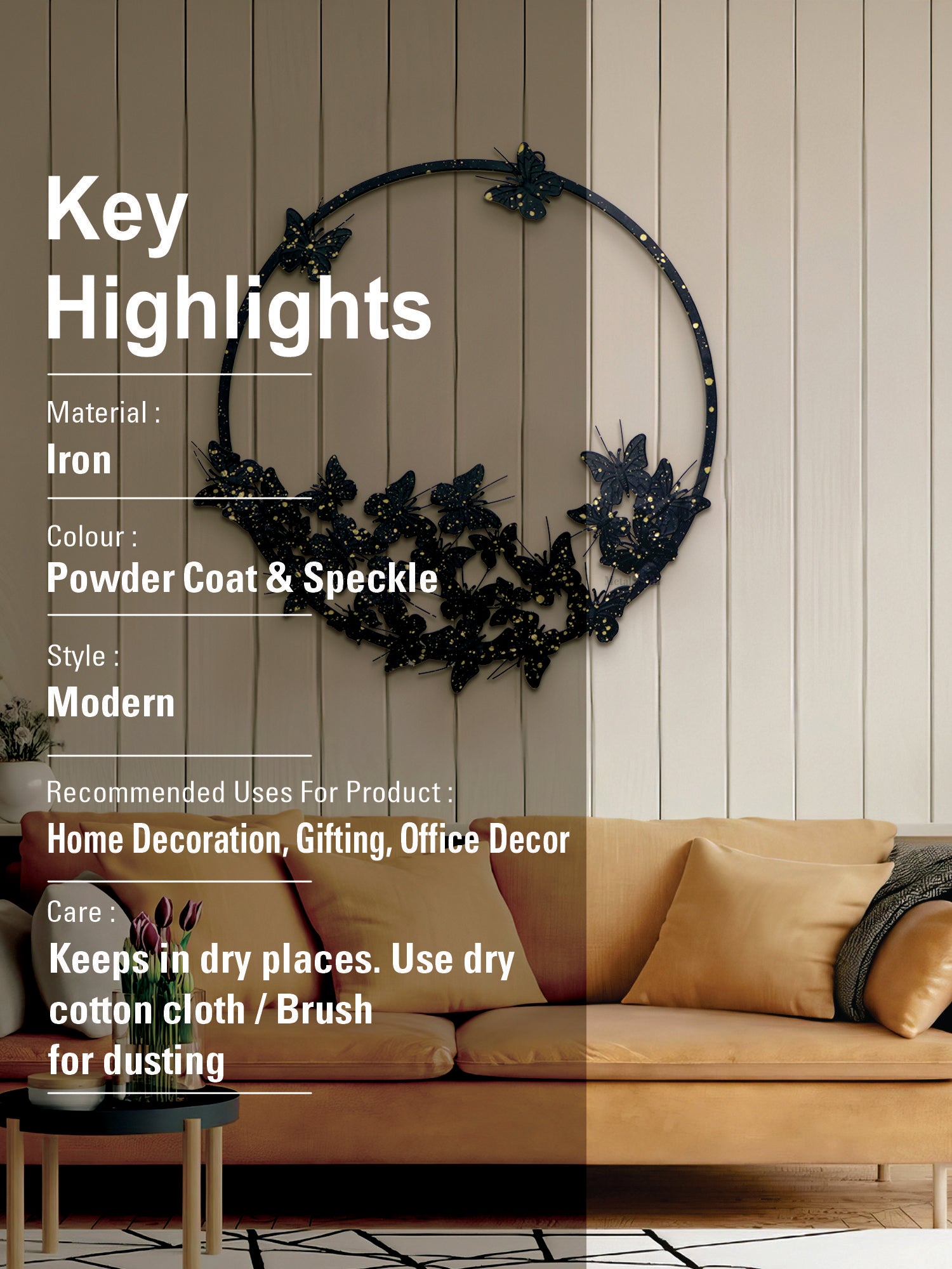 Decorative Butterfly Design Wall Art For Living Room, Bedroom, Drawing room Wall Décor Art for Home Decoration, Gifting