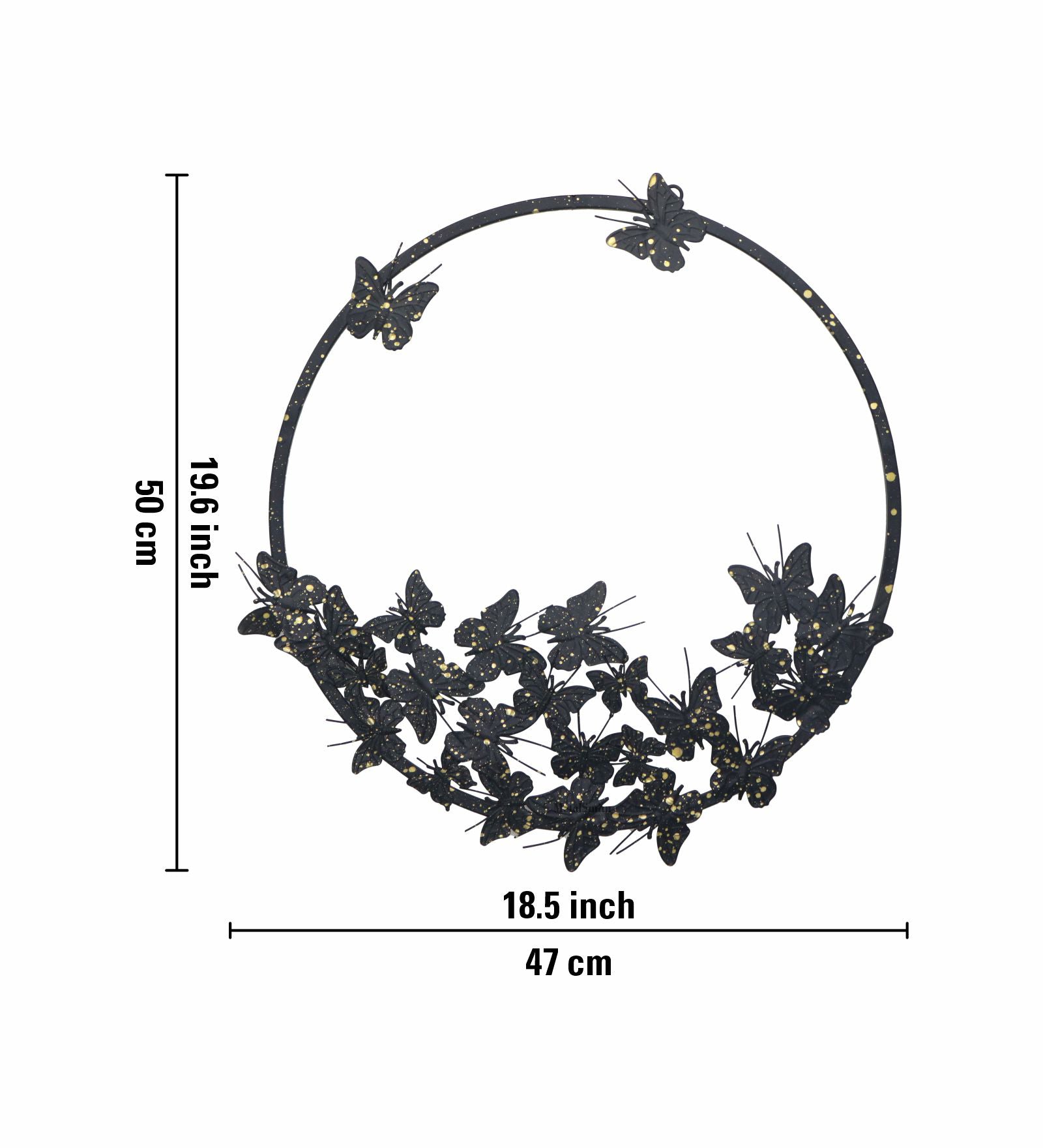 Metal Wall Hanging Decorative Accent - Black