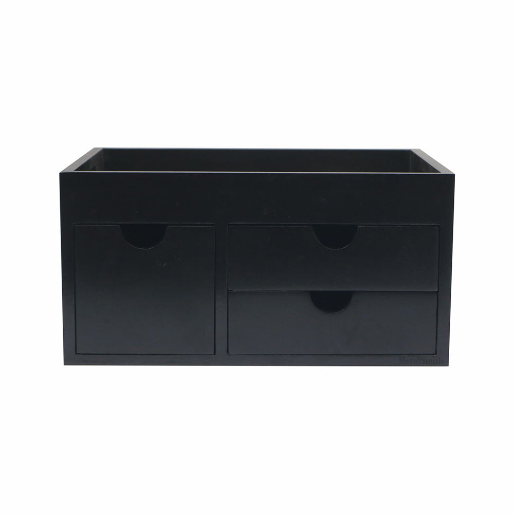 Wooden Serving Tray With Storage Drawer - Brown