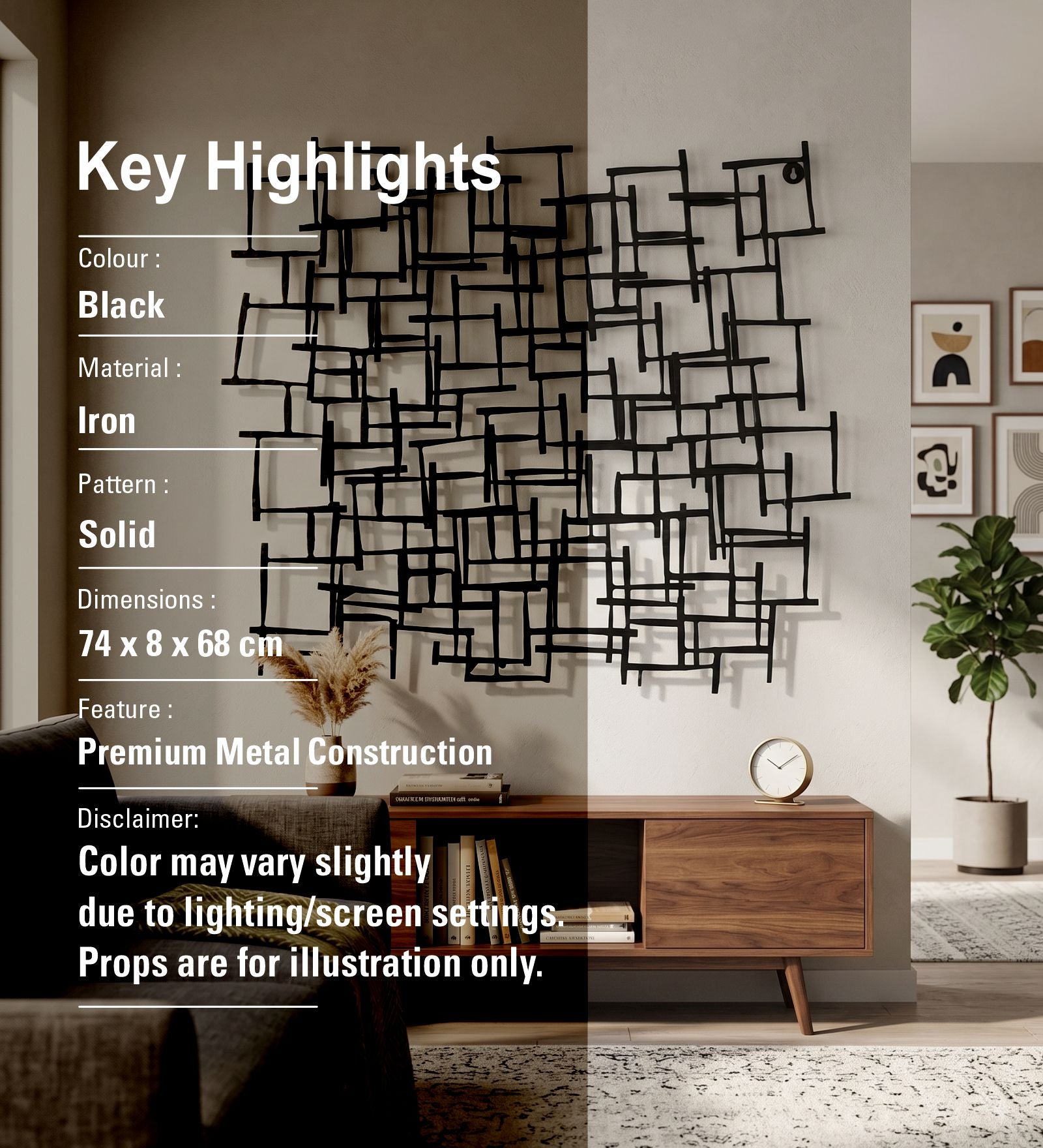 Metal Wall Decor - Black