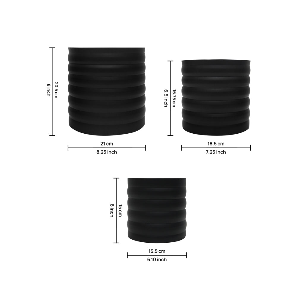 Pack of 3 Iron Planter Pot For Indoor And Outdoor Décor