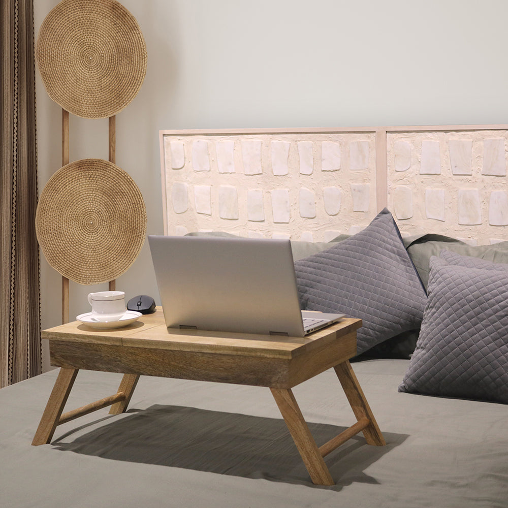 Wooden Decorative Foldable Multipurpose Study Table , Laptop Table For Office , Living Room ( Pre - Assemble )