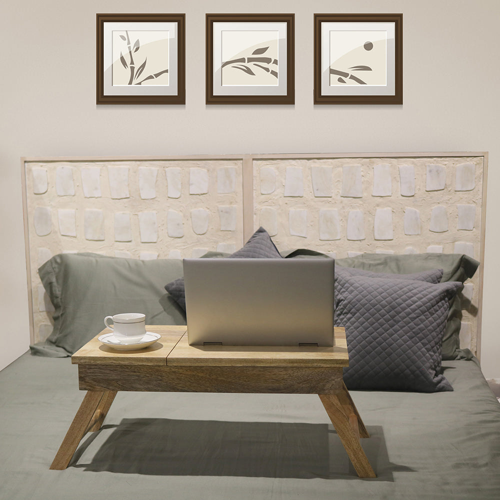 Wooden Decorative Foldable Multipurpose Study Table , Laptop Table For Office , Living Room ( Pre - Assemble )