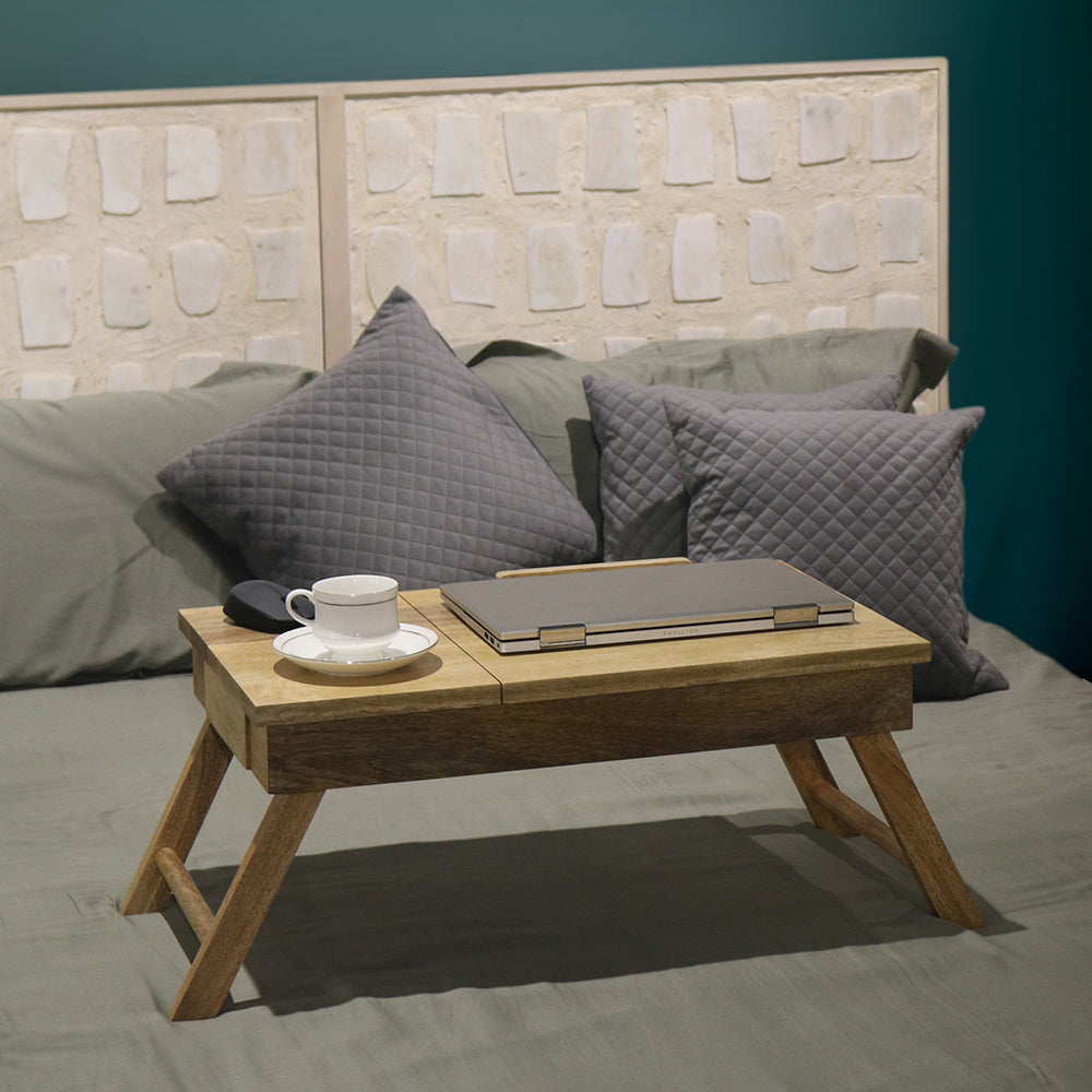 Wooden Decorative Foldable Multipurpose Study Table , Laptop Table For Office , Living Room ( Pre - Assemble )