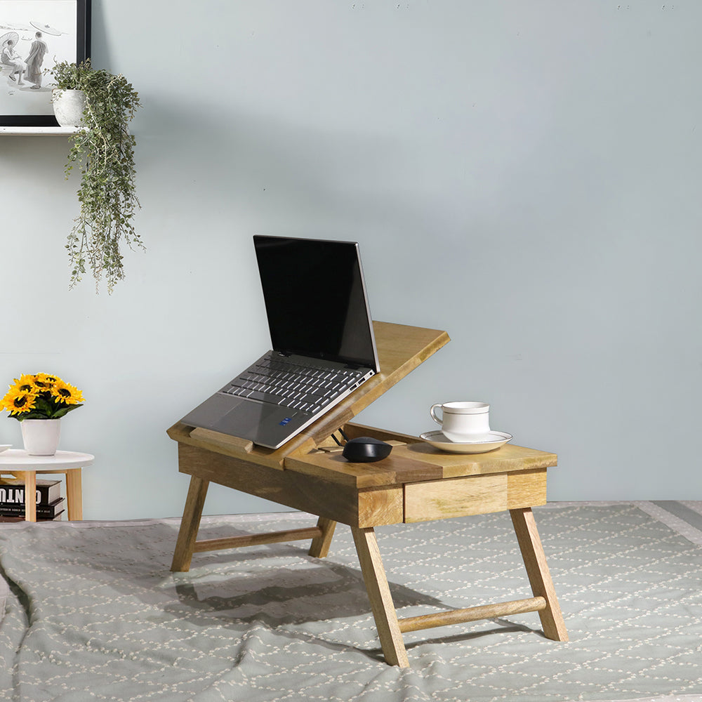 Wooden Decorative Foldable Multipurpose Study Table , Laptop Table For Office , Living Room ( Pre - Assemble )