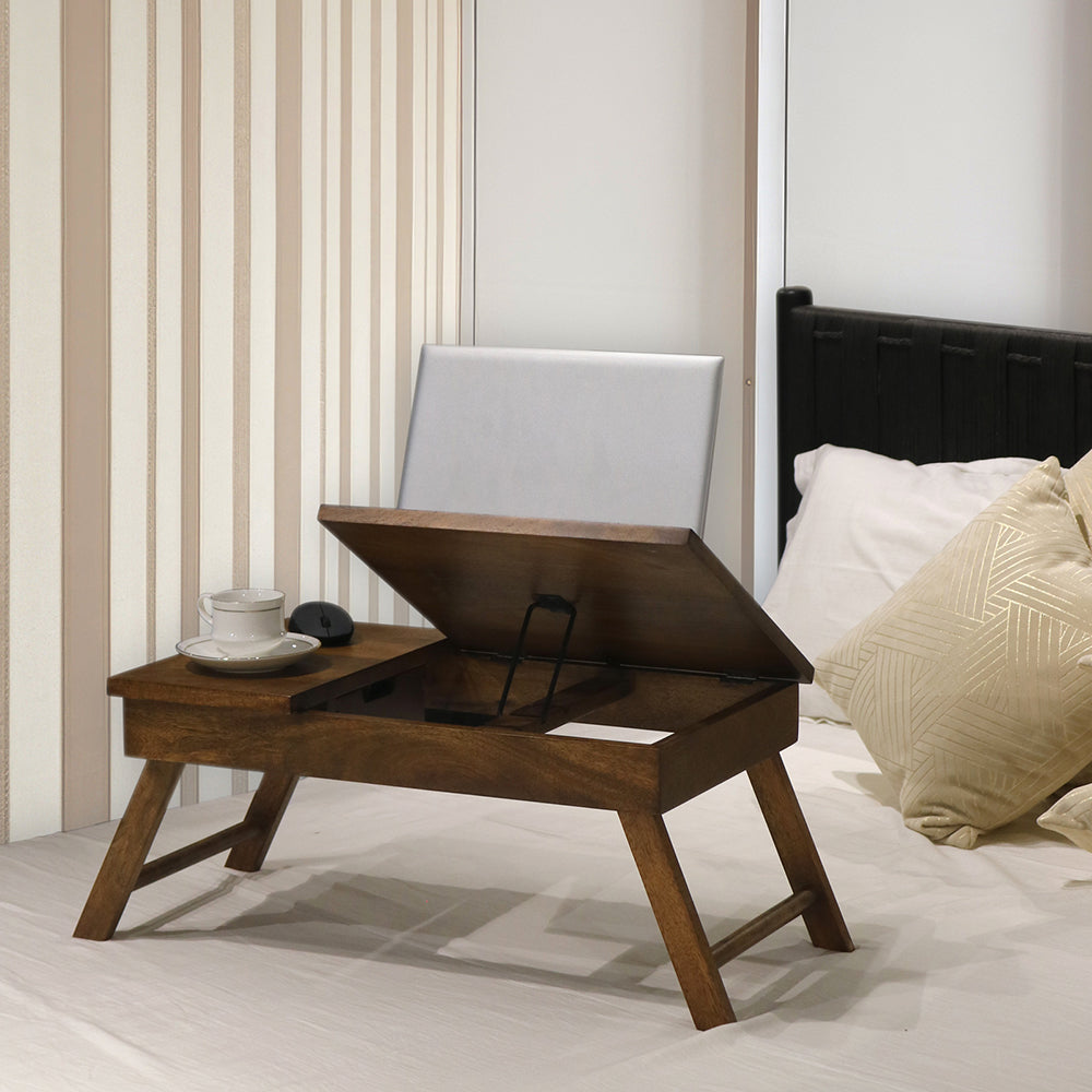 Wooden Decorative Foldable Multipurpose Study Table , Laptop Table For Office , Living Room ( Pre - Assemble )