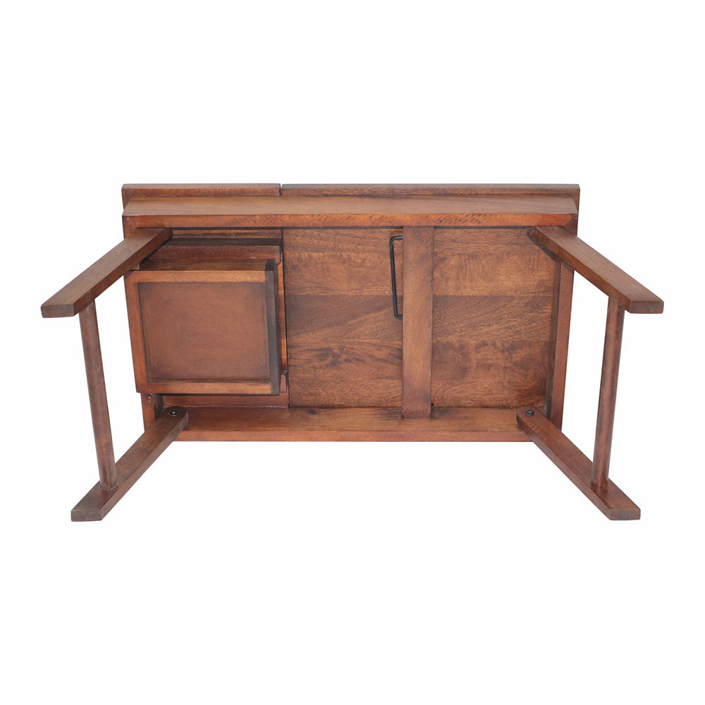 Wooden Decorative Foldable Multipurpose Study Table , Laptop Table For Office , Living Room ( Pre - Assemble )