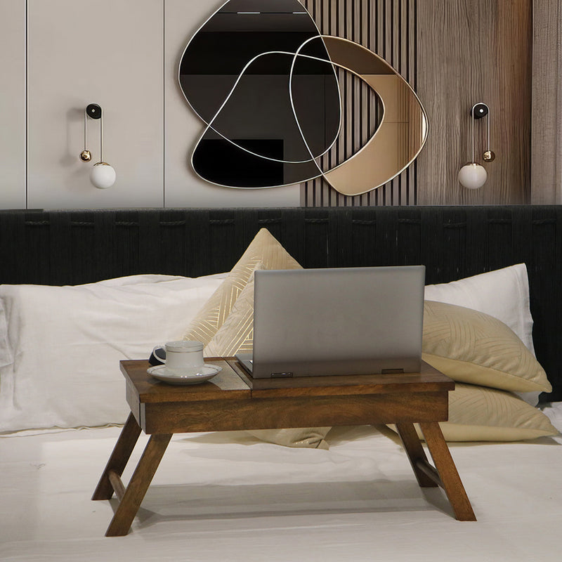 Wooden Decorative Foldable Multipurpose Study Table , Laptop Table For Office , Living Room ( Pre - Assemble )