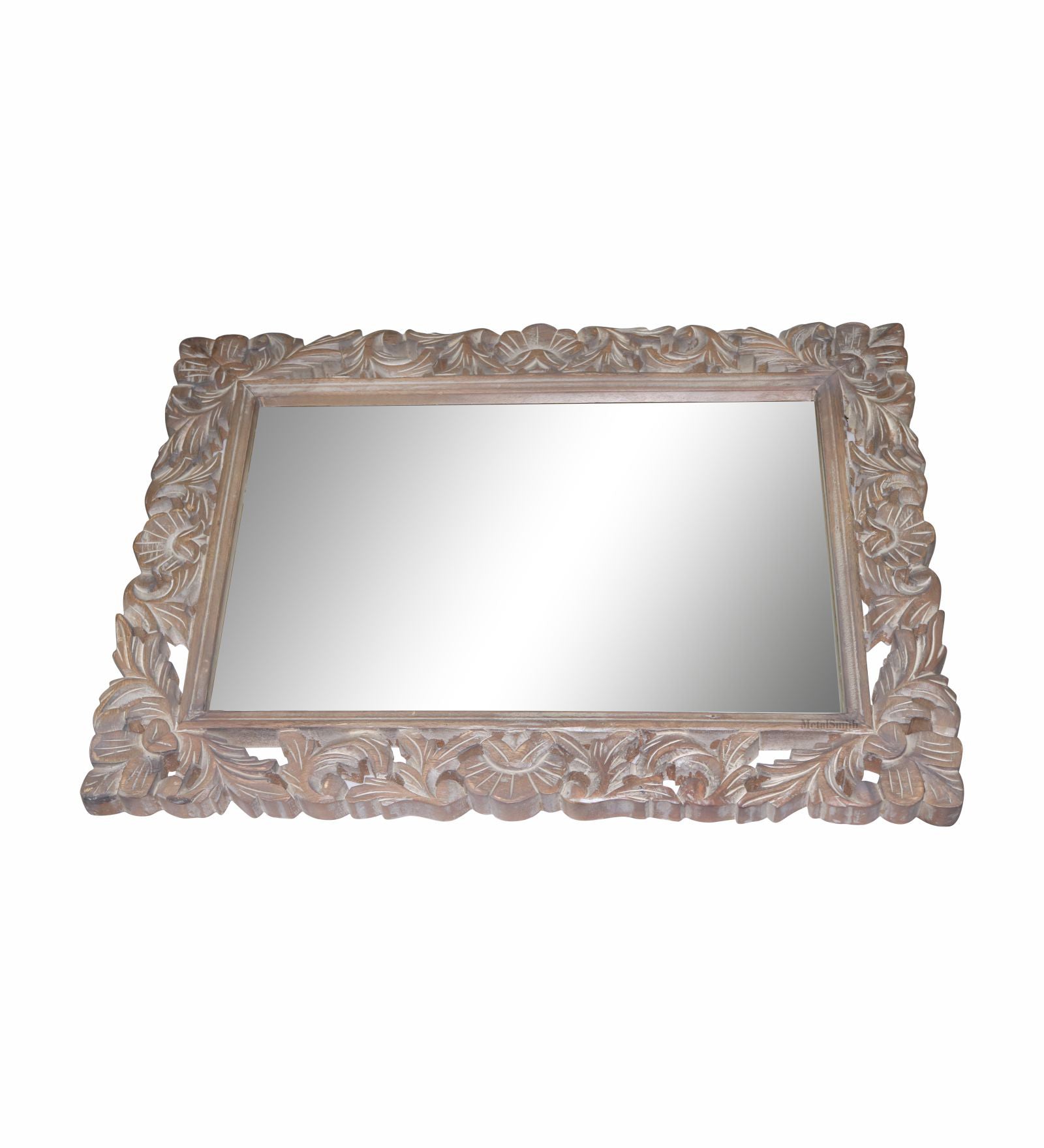 Wall Mirror With Wooden Frame - Natural