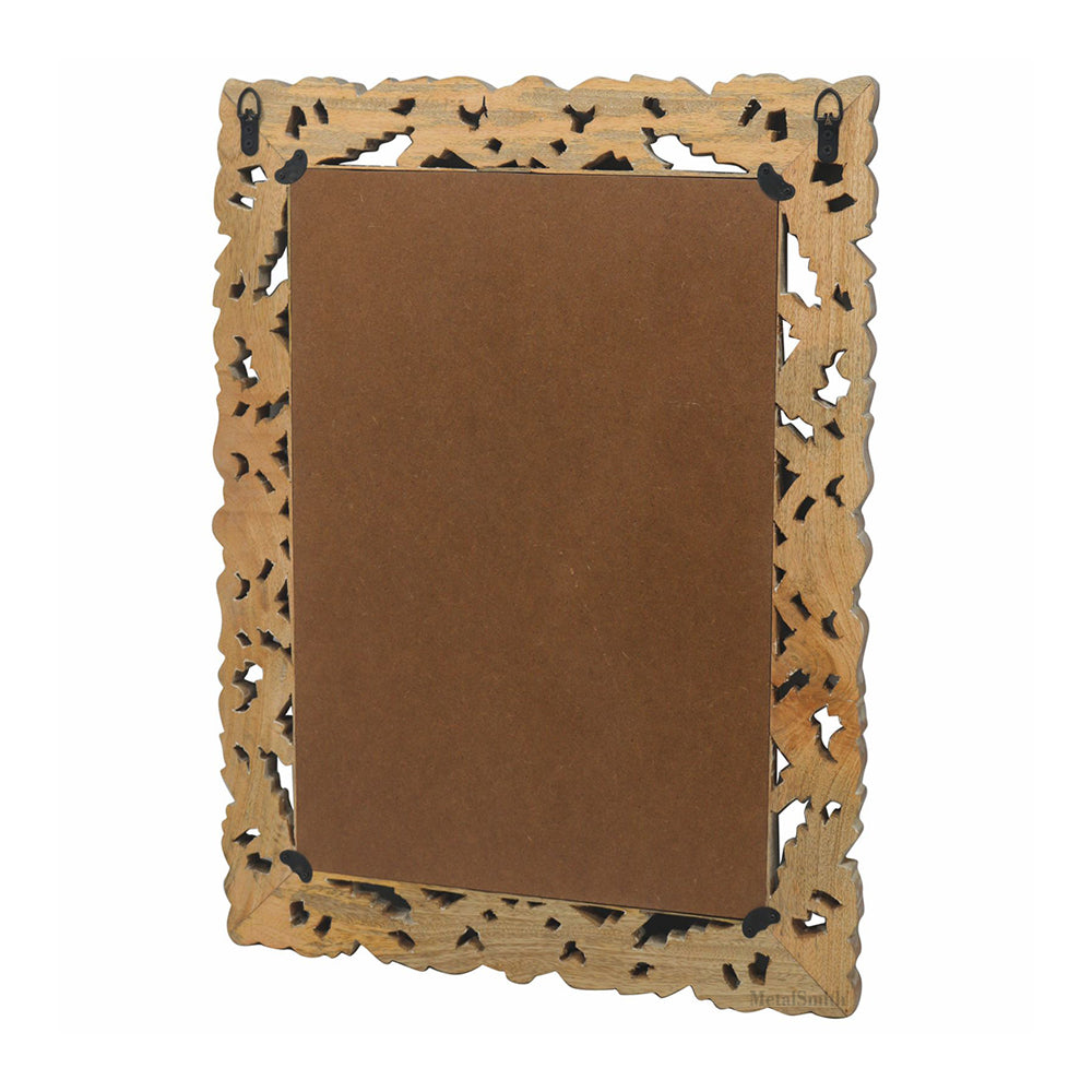 Decorative Hanging Mirror With Wooden Frame For Bathroom Wall Décor And Living Room