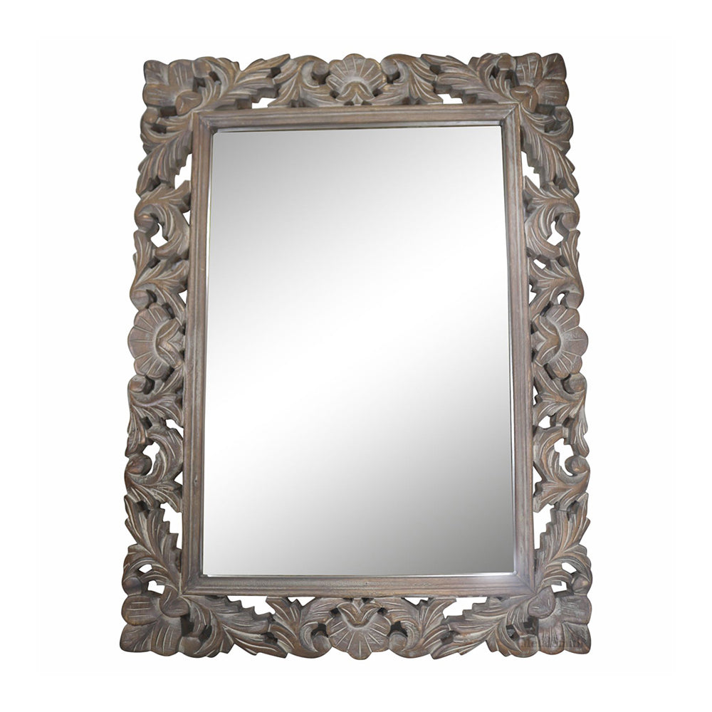 Decorative Hanging Mirror With Wooden Frame For Bathroom Wall Décor And Living Room