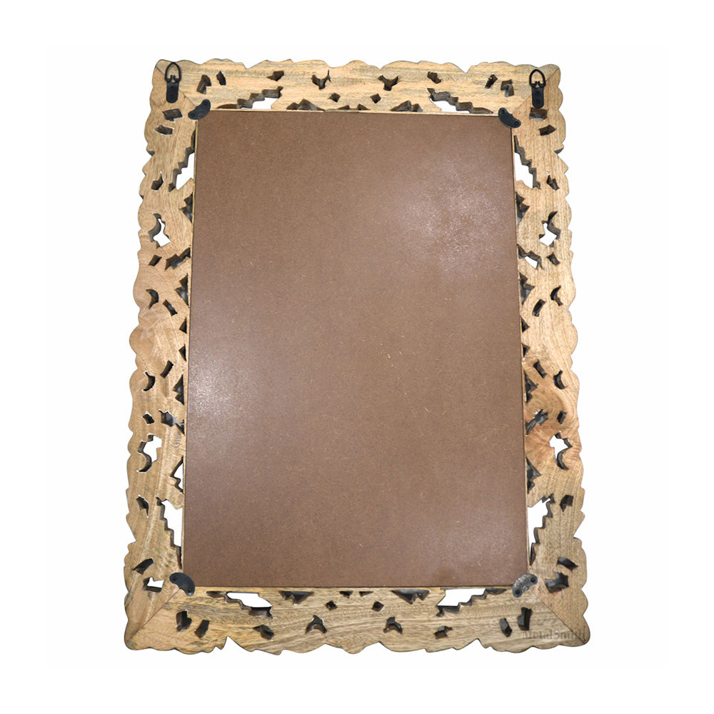 Decorative Hanging Mirror With Wooden Frame For Bathroom Wall Décor And Living Room