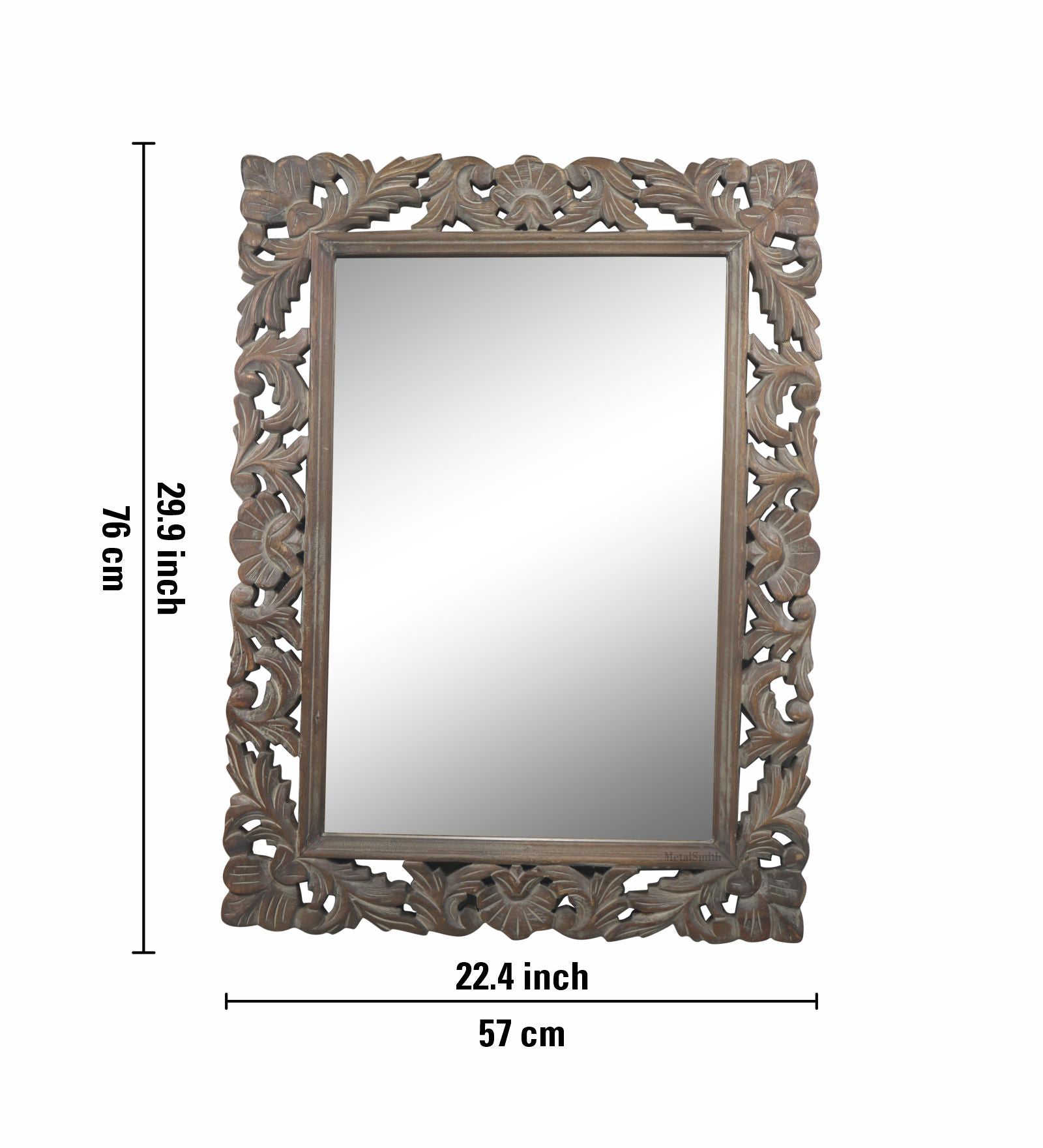 Wall Mirror With Wooden Frame - Natural