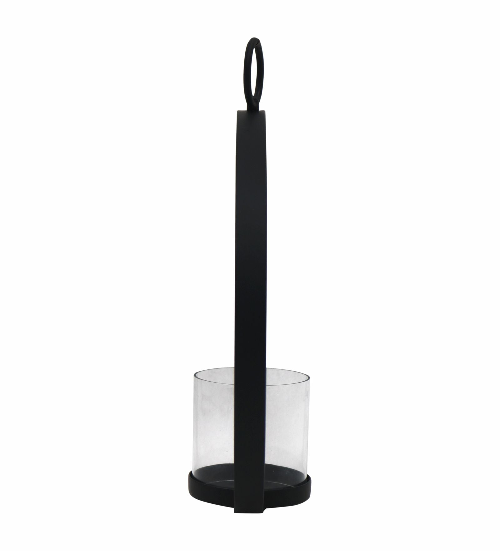 Metal Ring Candle Holder - Black