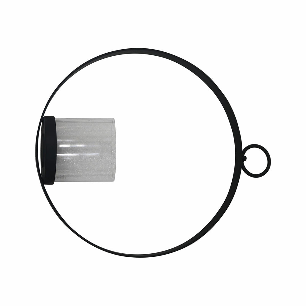 Modern Hanging Tea Light Holder | Black Powder Coat Iron Candle Sconce with Glass Hurricane | Elegant Wall Decor for Home & Weddings