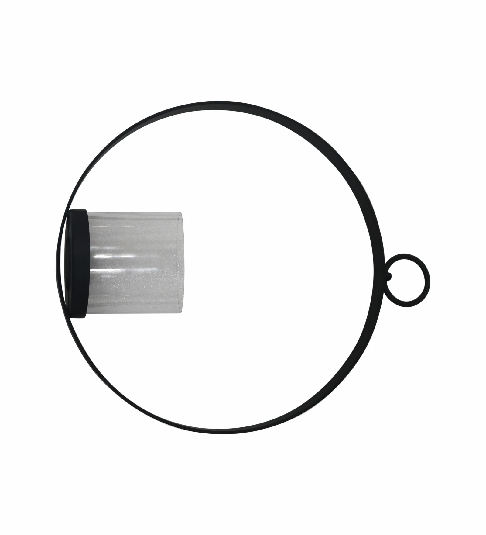 Metal Ring Candle Holder - Black