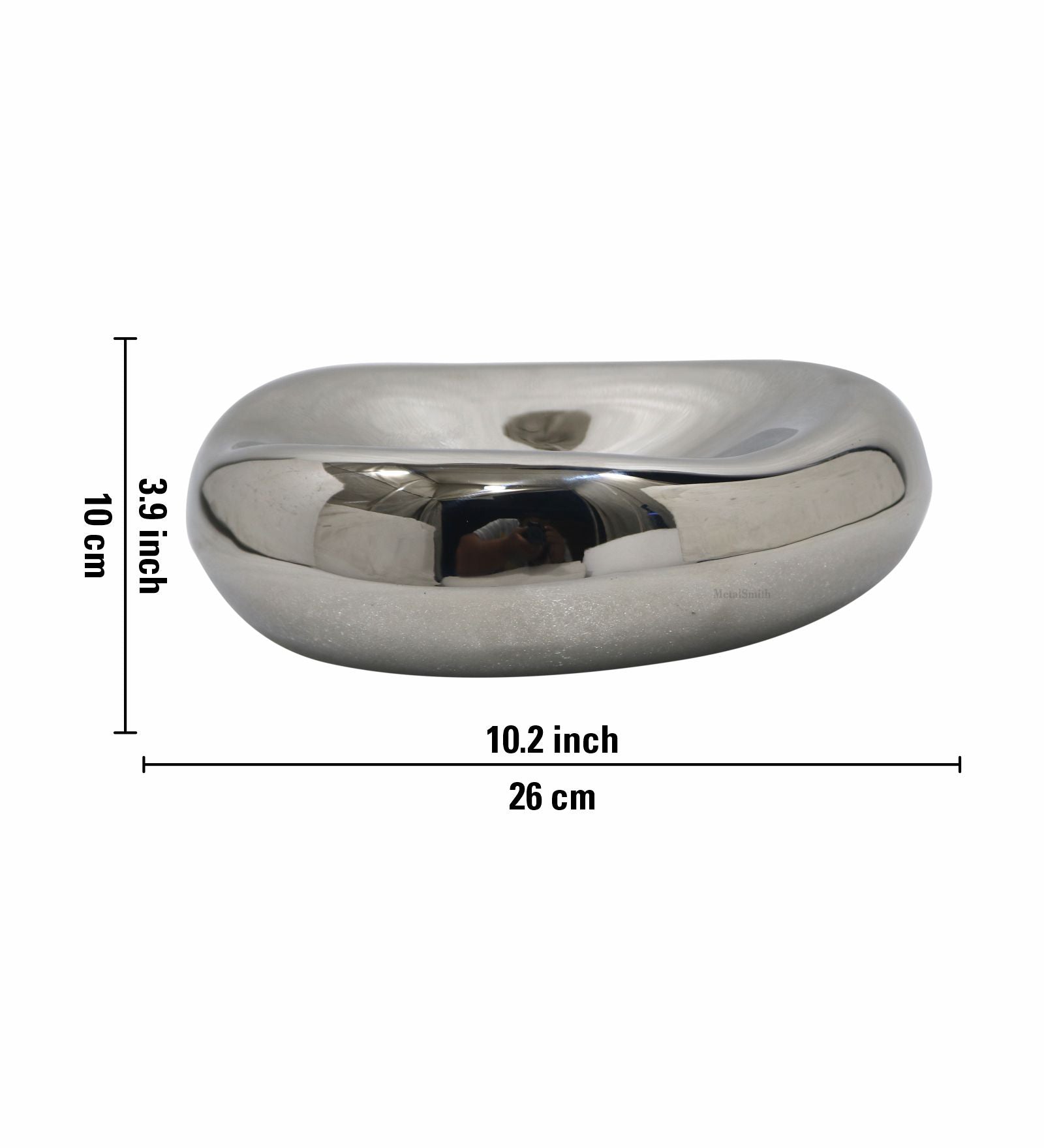 Decorative Nickle Serving Tray for Coffee Table | Modern Metal Platter for Serving Drinks, Snacks, or Décor