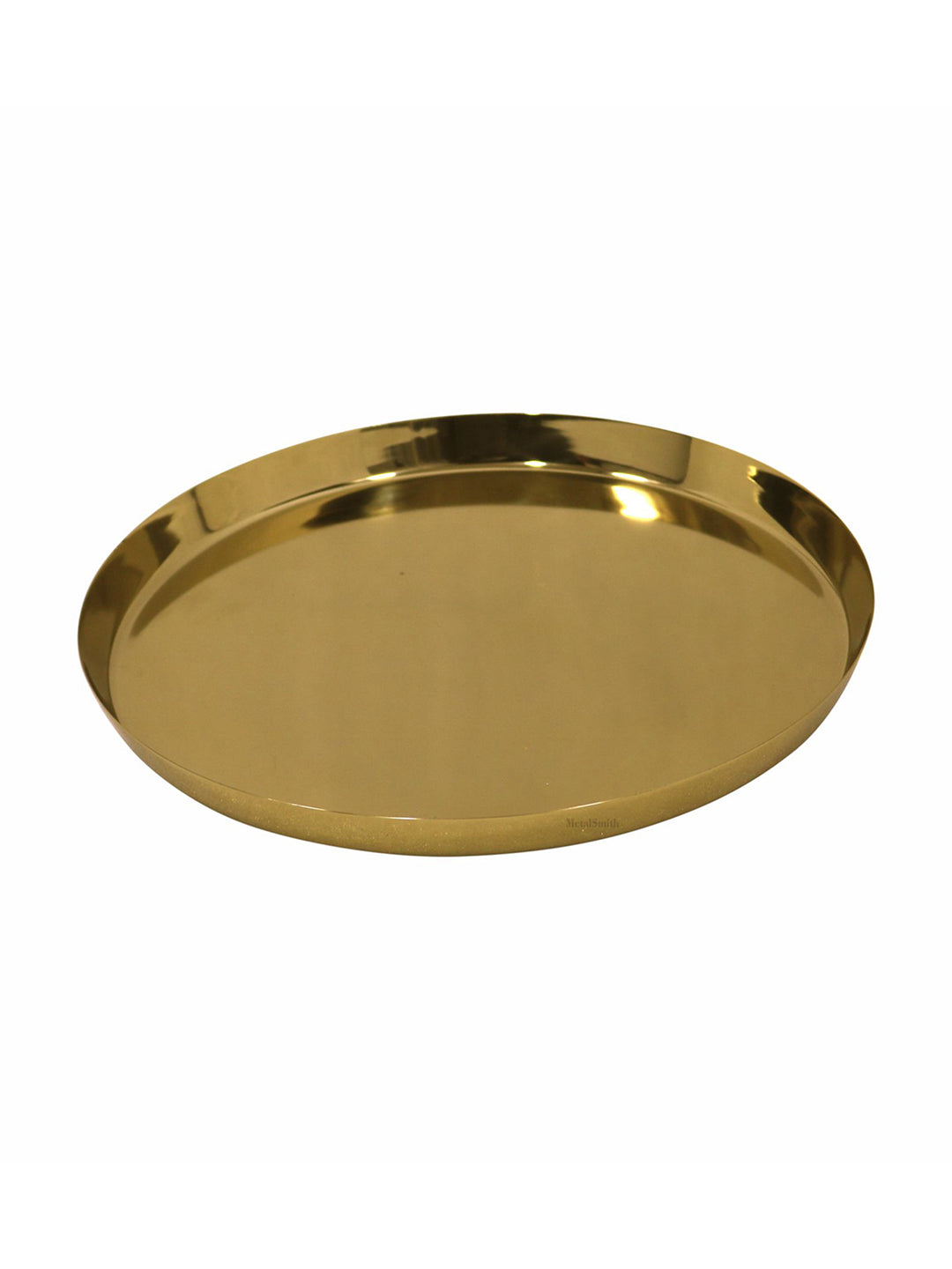 Metalsmith Modern Steel Pooja Thali | Gold Finish Worship Plate for Home Décor Silver Finish for Diwali & Ceremonies
