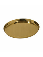 Metalsmith Modern Steel Pooja Thali | Gold Finish Worship Plate for Home Décor Silver Finish for Diwali & Ceremonies