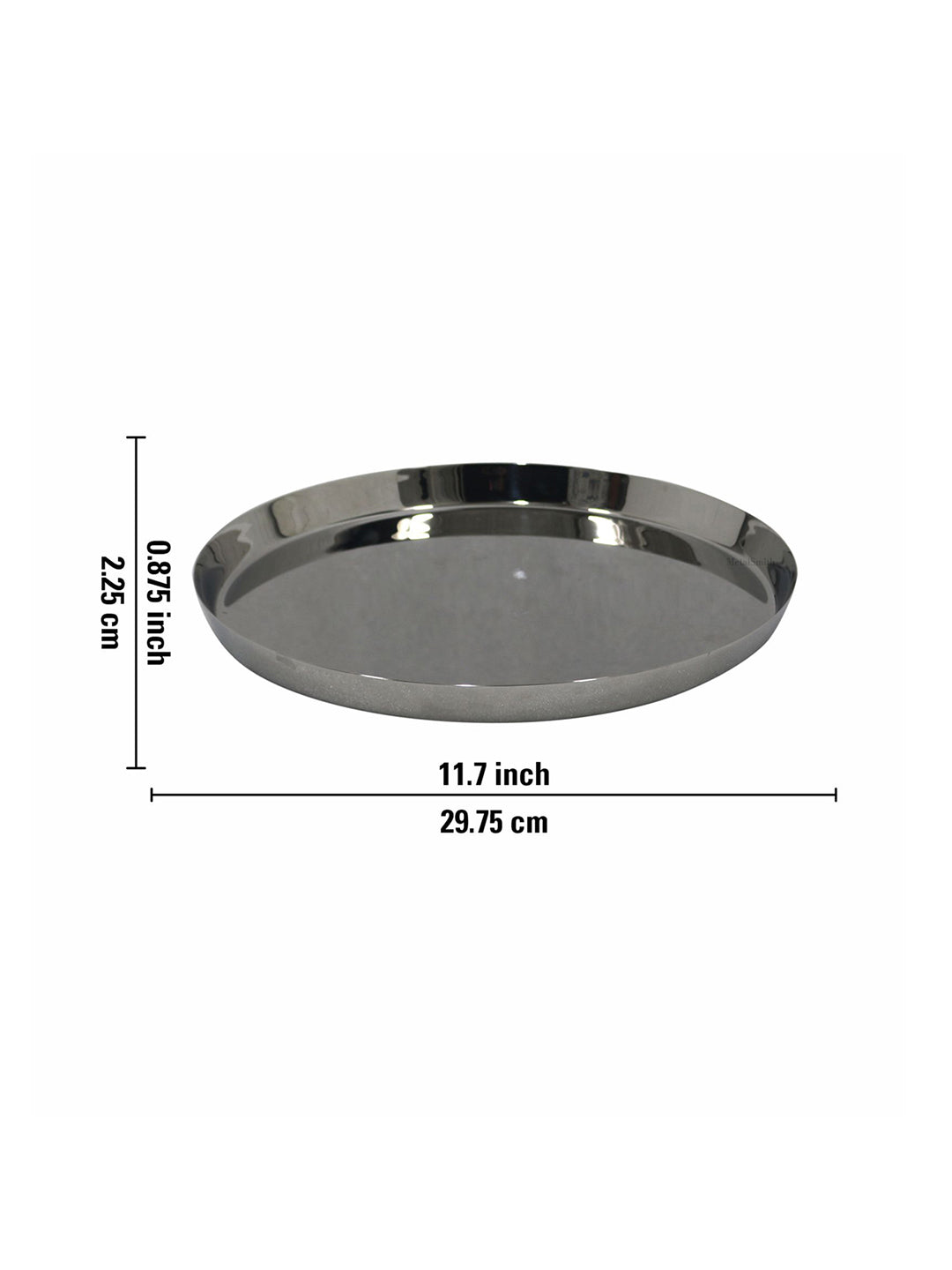 Metalsmith Modern Steel Pooja Thali | Silver Finish Worship Plate for Home Décor Silver Finish for Diwali & Ceremonies